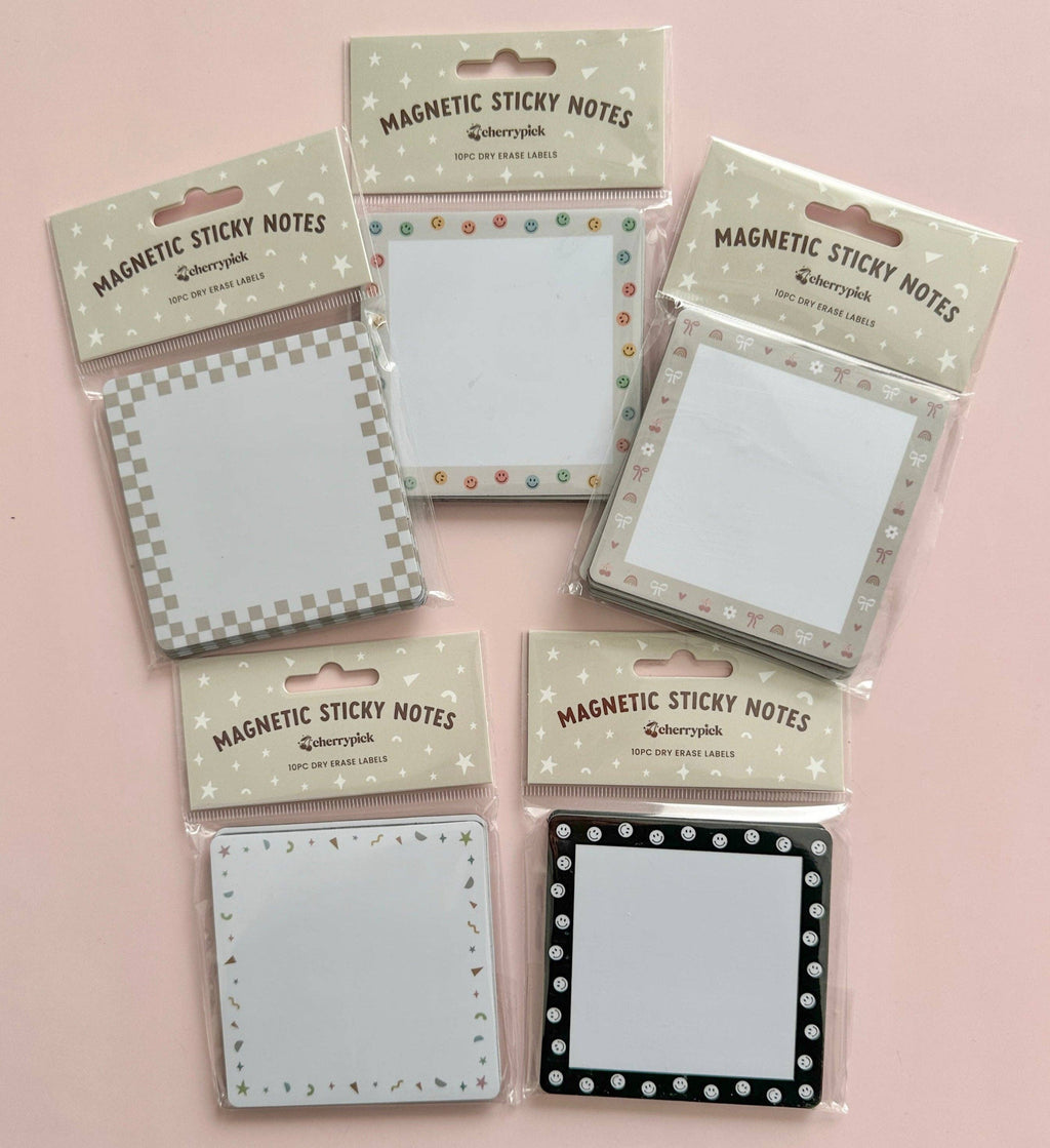Magnetic Sticky Notes (10pc Dry Erase Labels): Neutral Check
