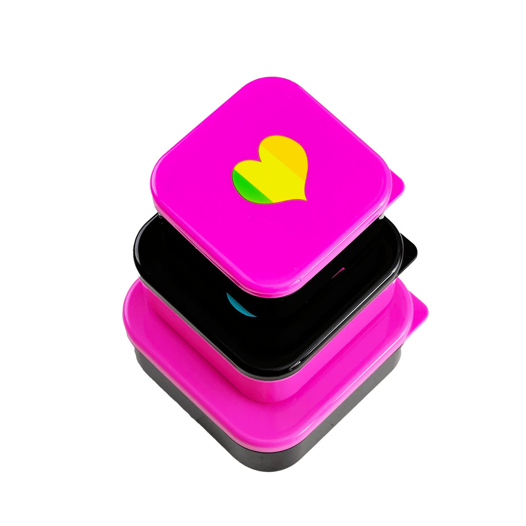 Rainbow Hearts Nested Snack Containers