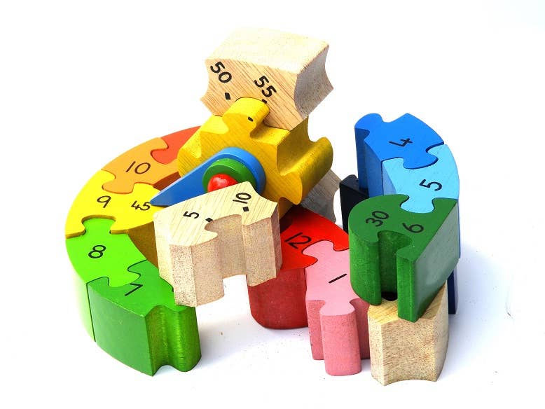 Fair Trade and Handmade Wood Teaching Clock Puzzle