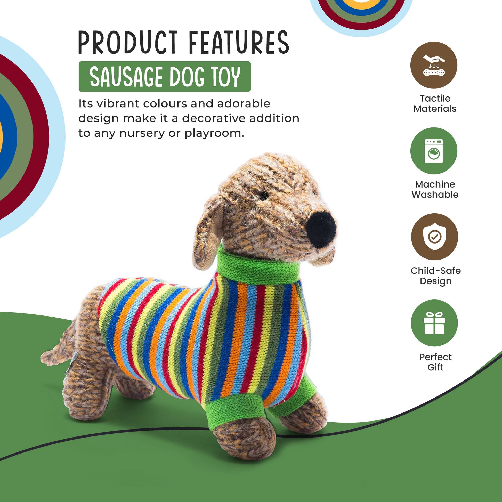 Knitted Sausage Dog Plush Toy