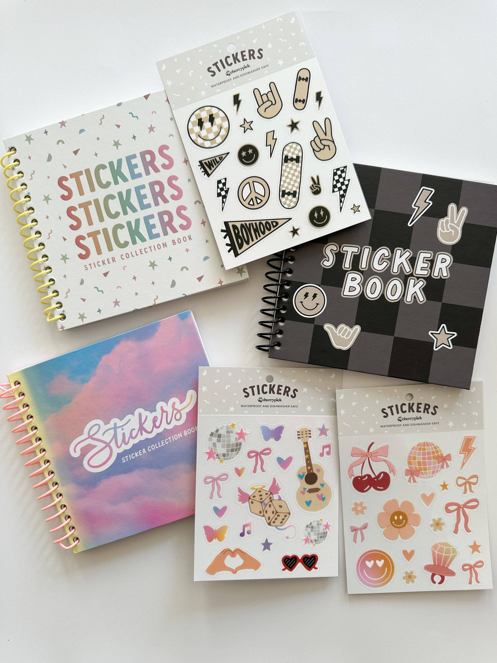 Feuille d'autocollants imperméables Girly Pop