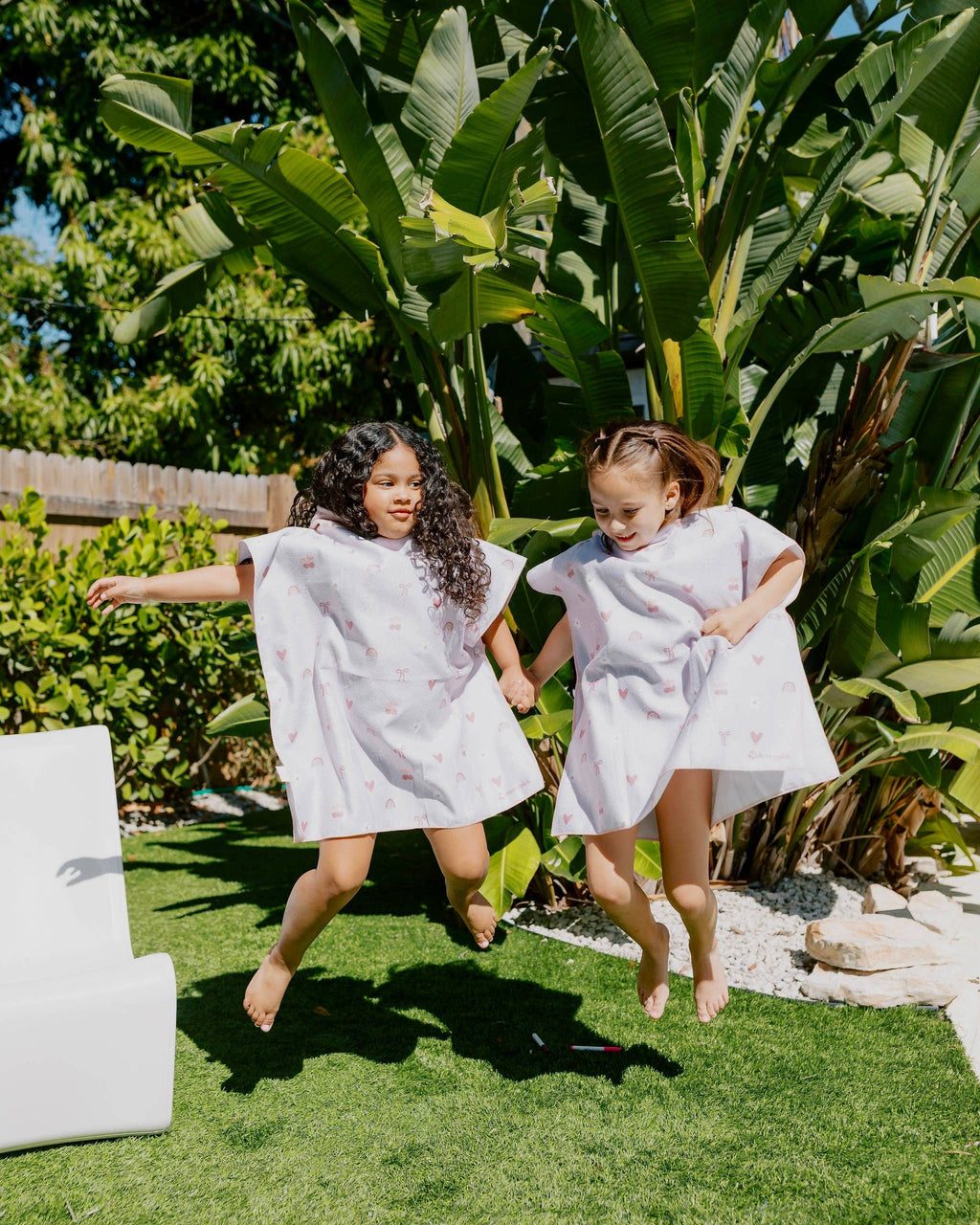 Kids Hooded Beach Poncho - Quick Dry Pool & Swim Towel: Bows & Bloom