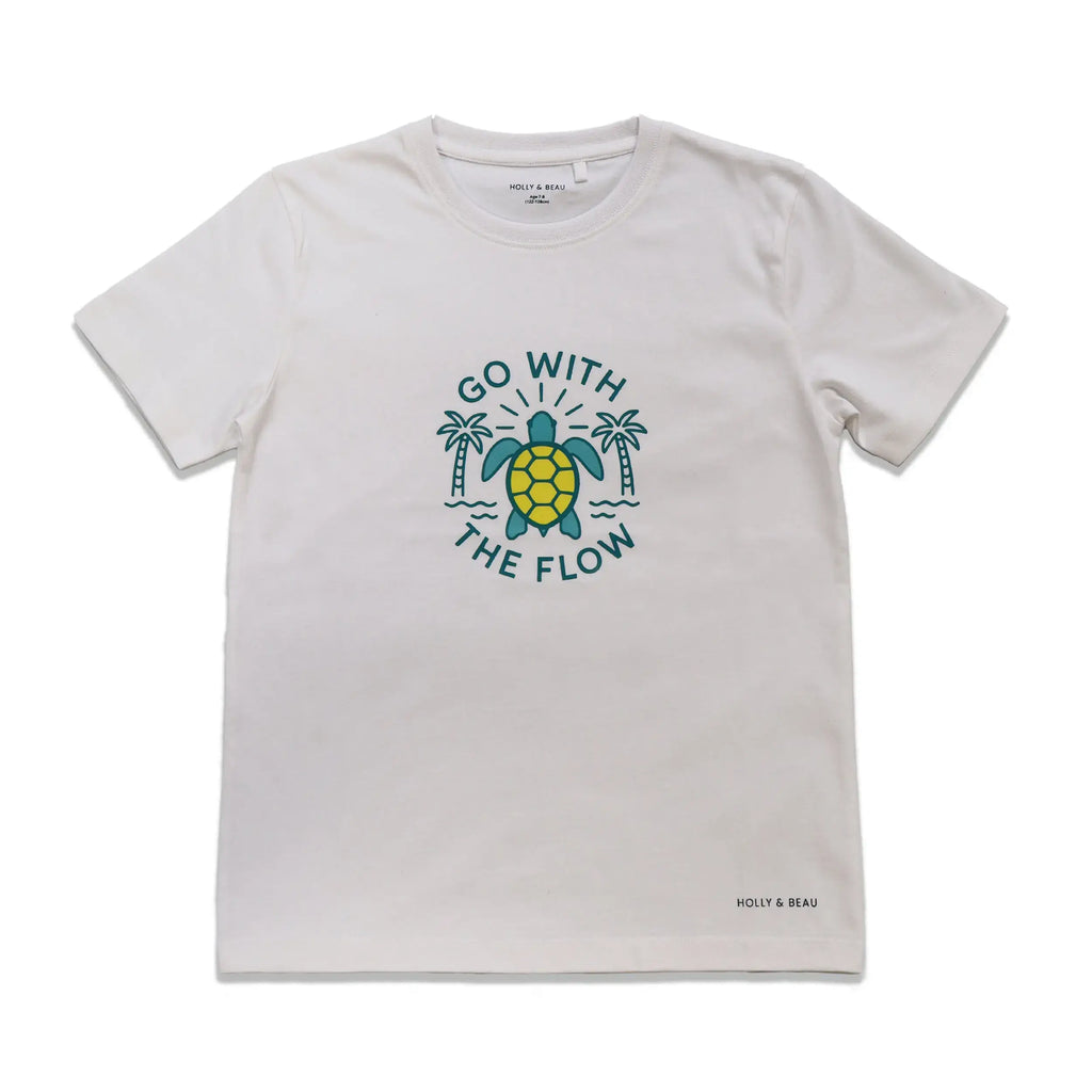 Organic Cotton White Turtle Kids T-shirt