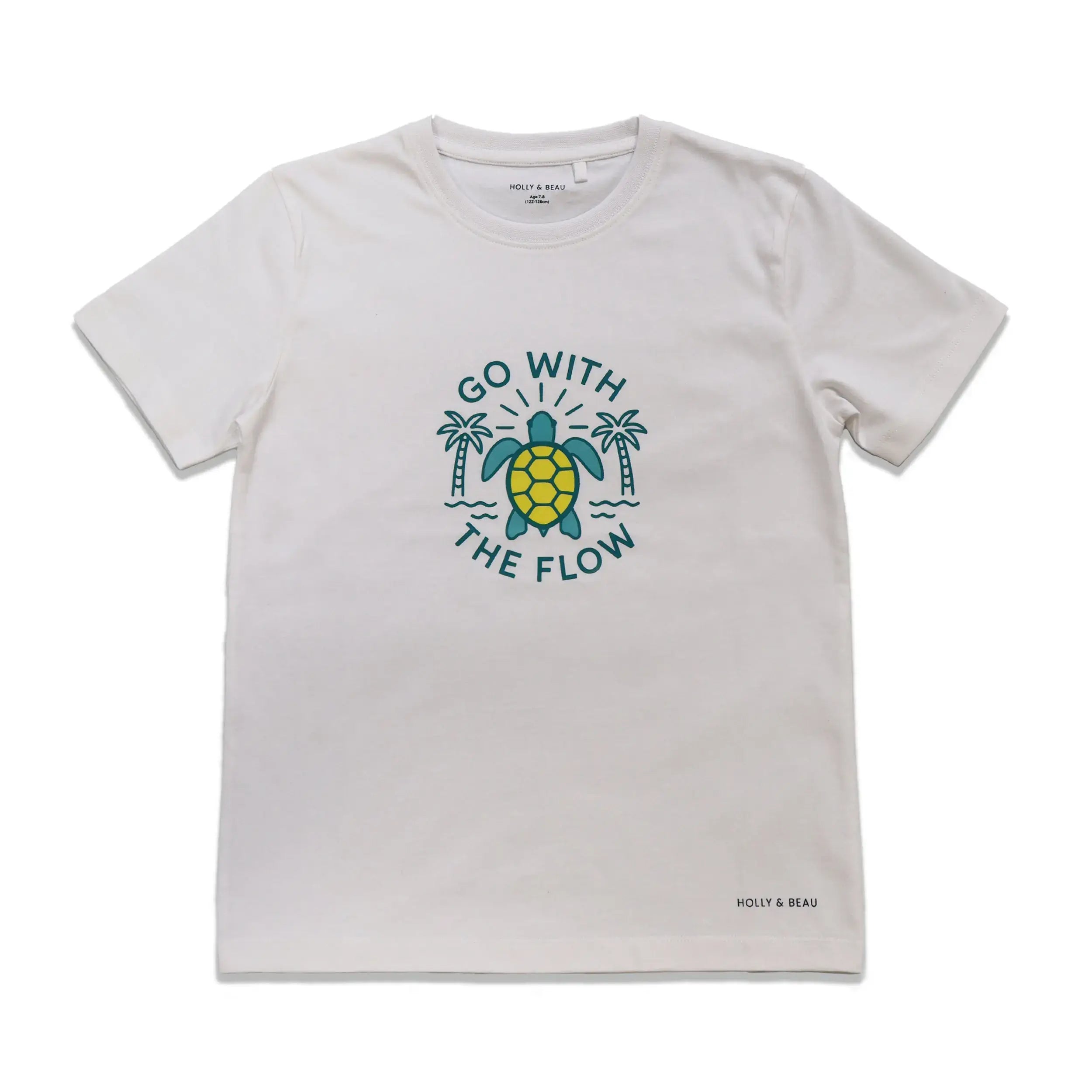 Organic Cotton White Turtle Kids T-shirt