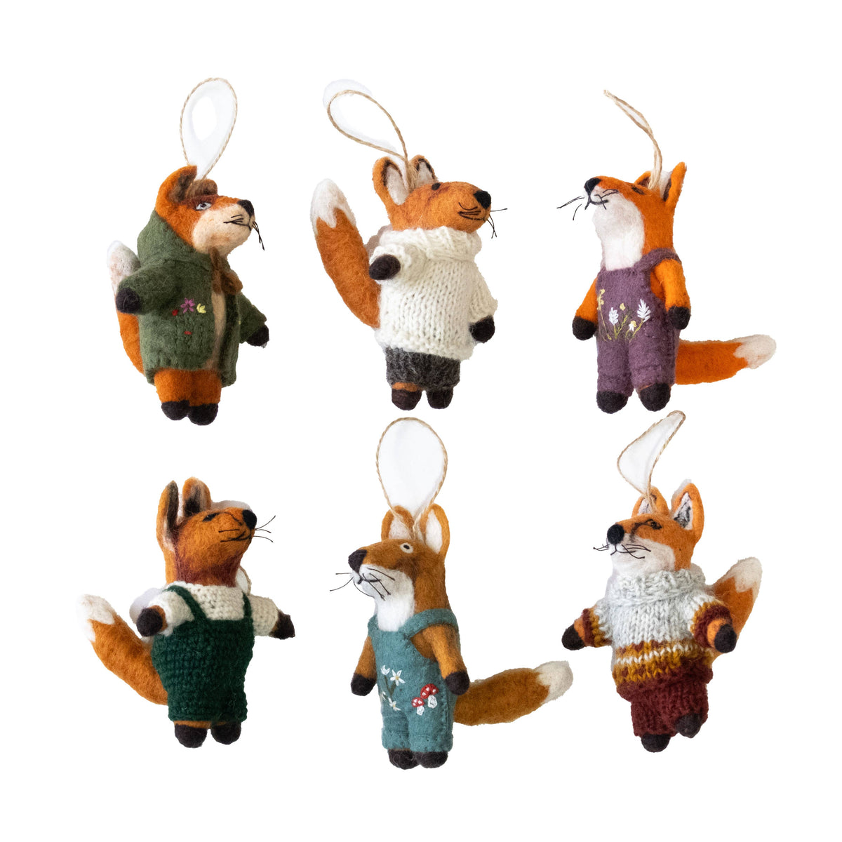 Ornament - Fox in Knit Sweaters