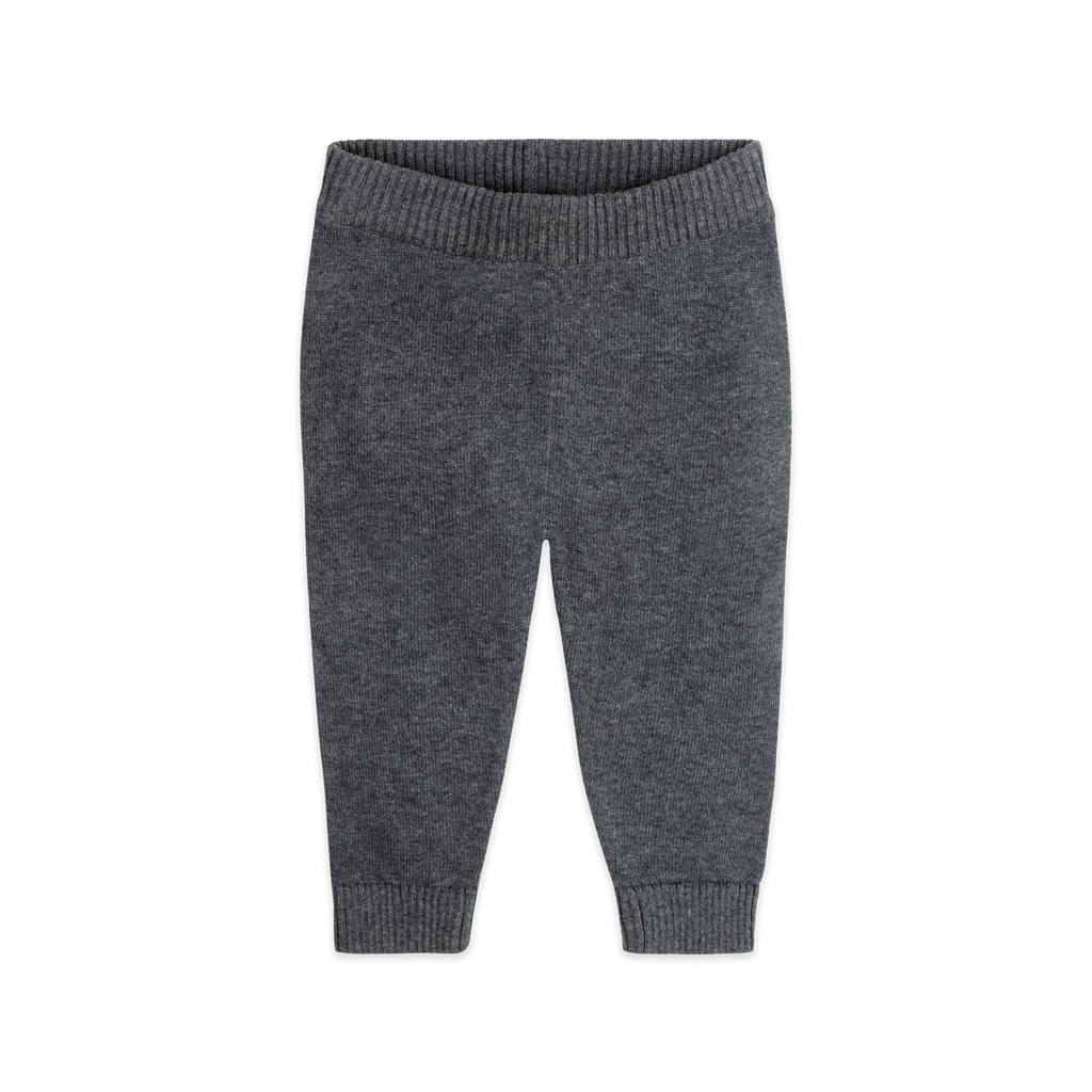 Pocket Sweater Organic Cotton Knit Baby Legging Pants Charcoal