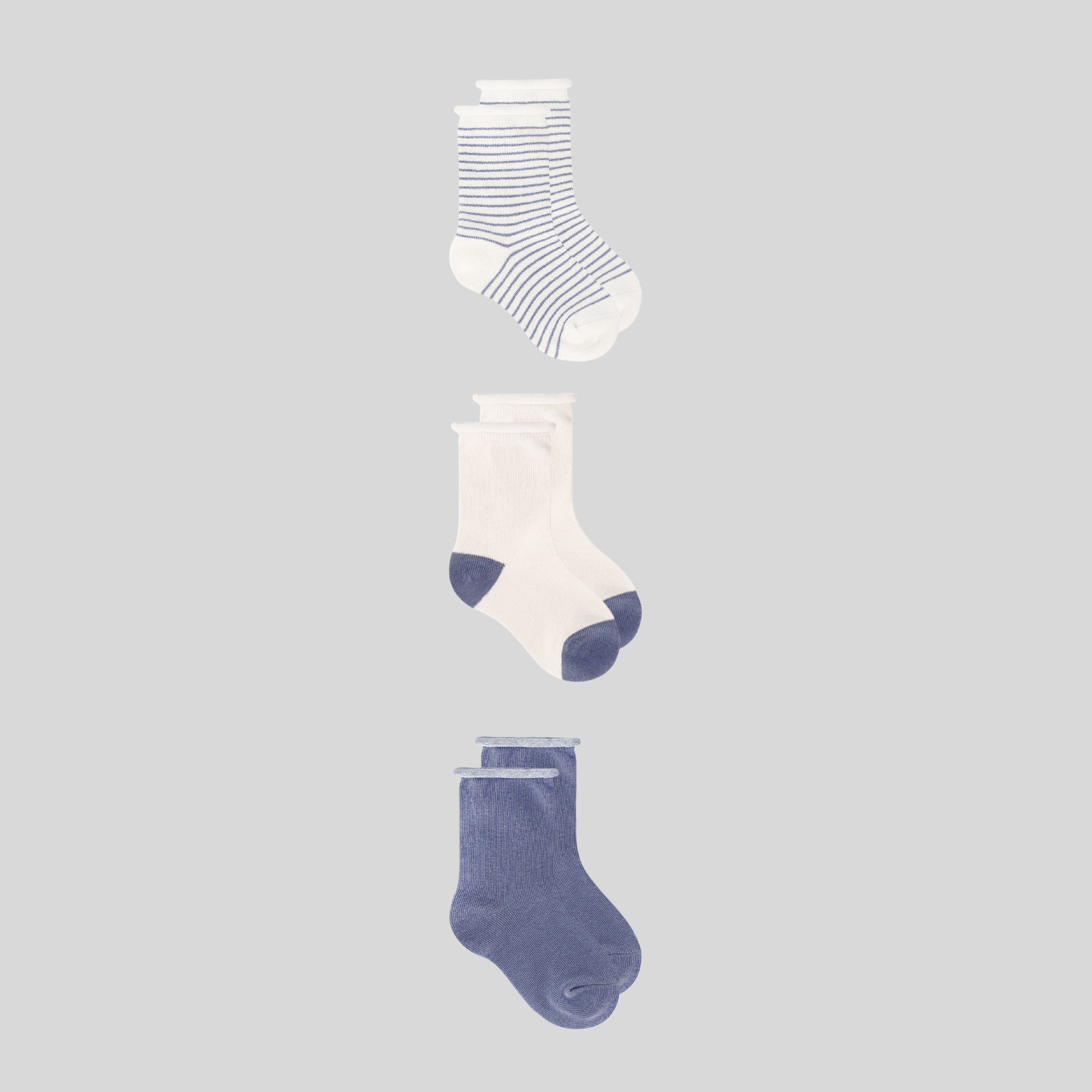 Organic Cotton Folkstone Toddler 3 Pack Socks