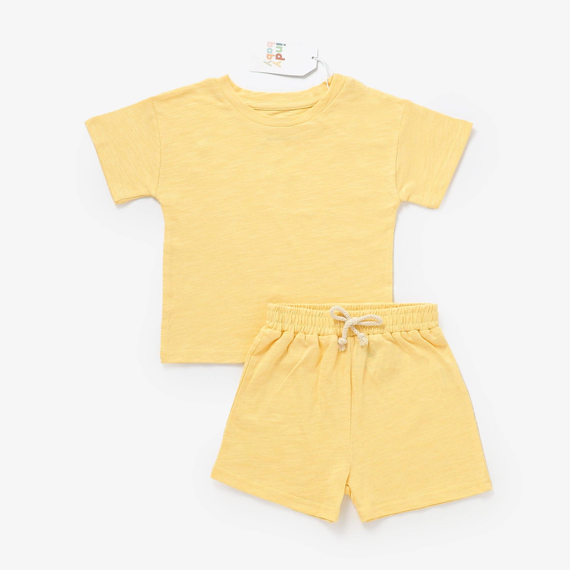 Matching Organic Cotton Summer Set - Lemon
