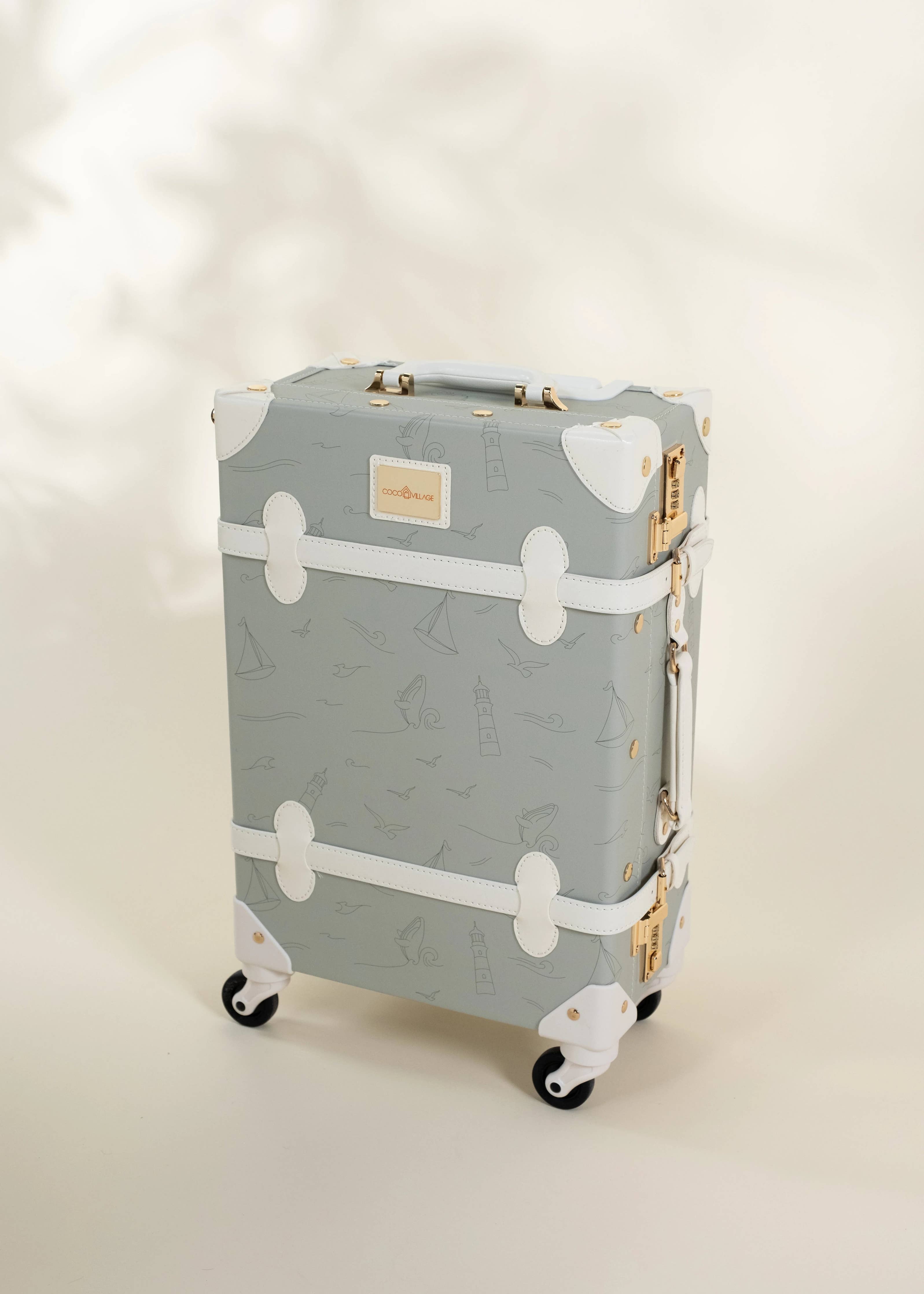 Vegan Leather Carry-On Suitcase - Ocean