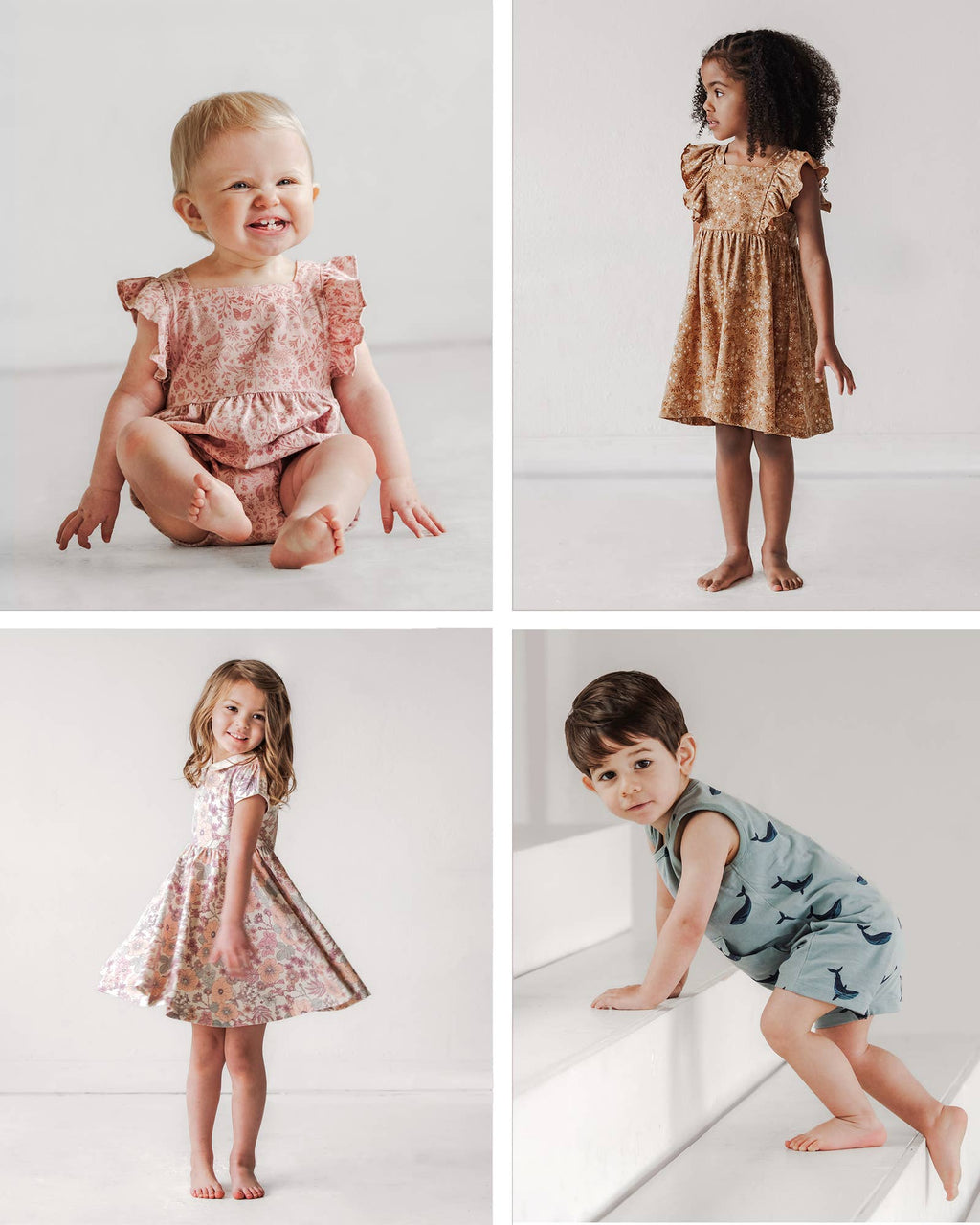 Overall Flutter Romper- Birds and Butterflies