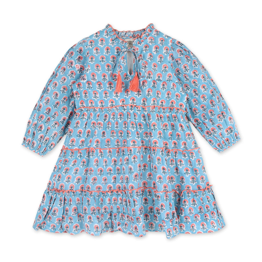 Jasmine Layered Dress - Organic Cotton Blue