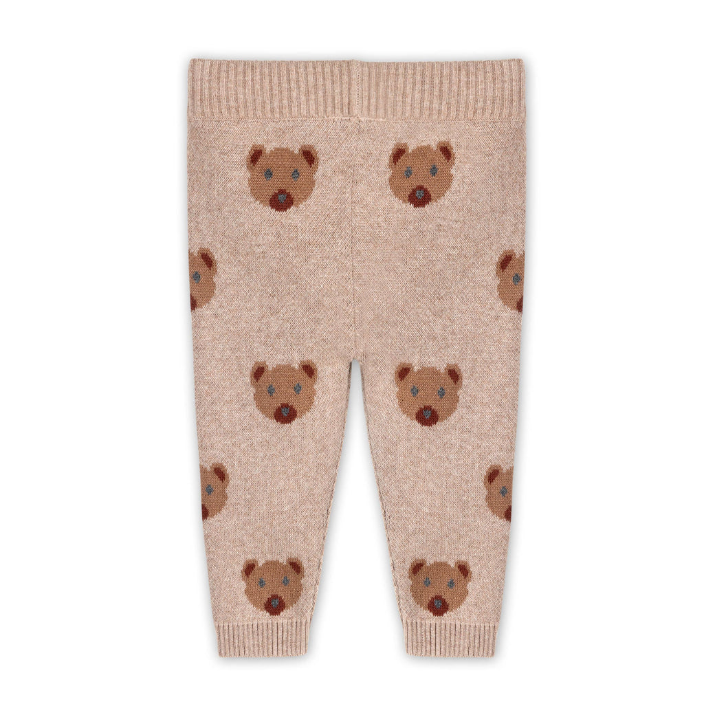 Bear Knit Baby Pullover & Pant Set (Organic Cotton): Marl Brown