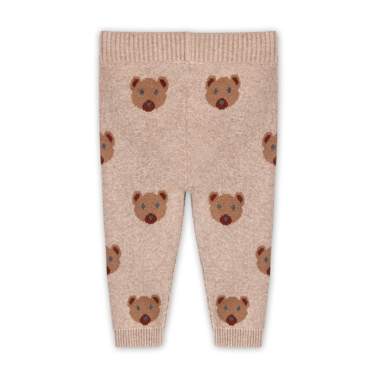 Bear Knit Baby Pullover & Pant Set (Organic Cotton): Marl Brown