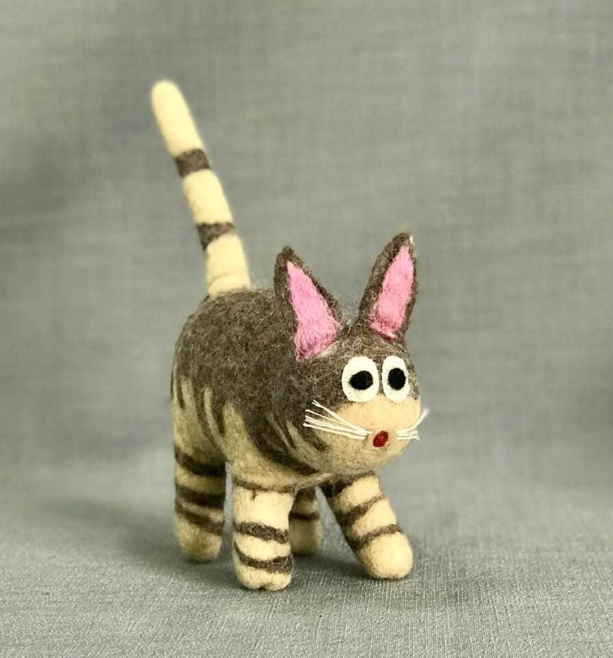 Toys - Cat - Light Gray Striped