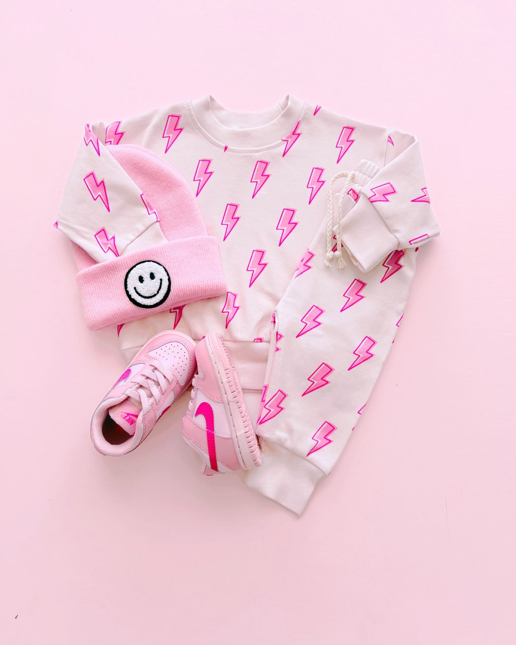 Pink Bolts Jogger Set