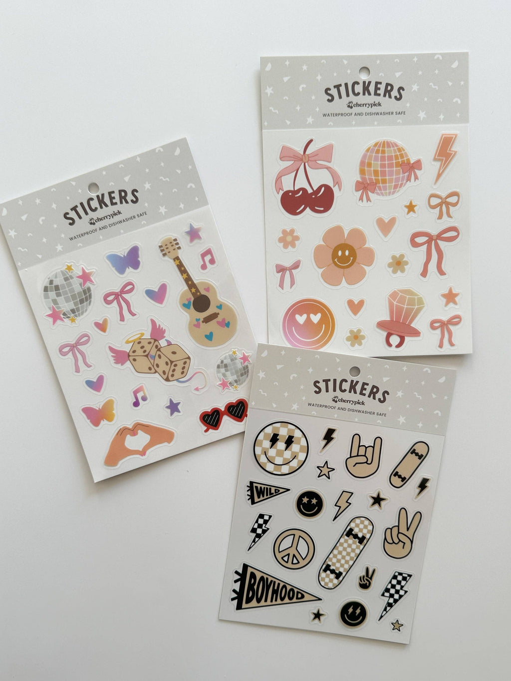 Feuille d'autocollants imperméables Girly Pop