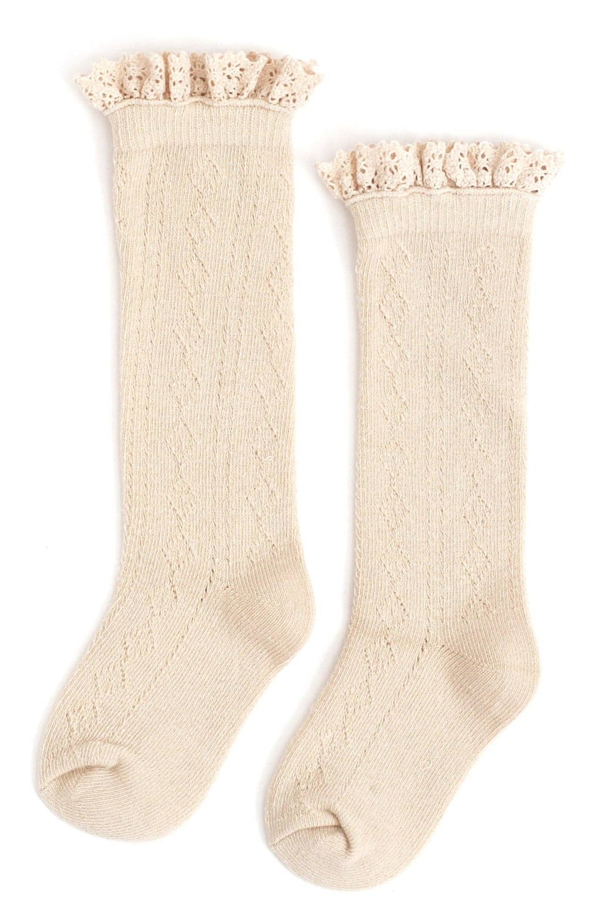 Vanilla Fancy Lace Top Knee High Socks
