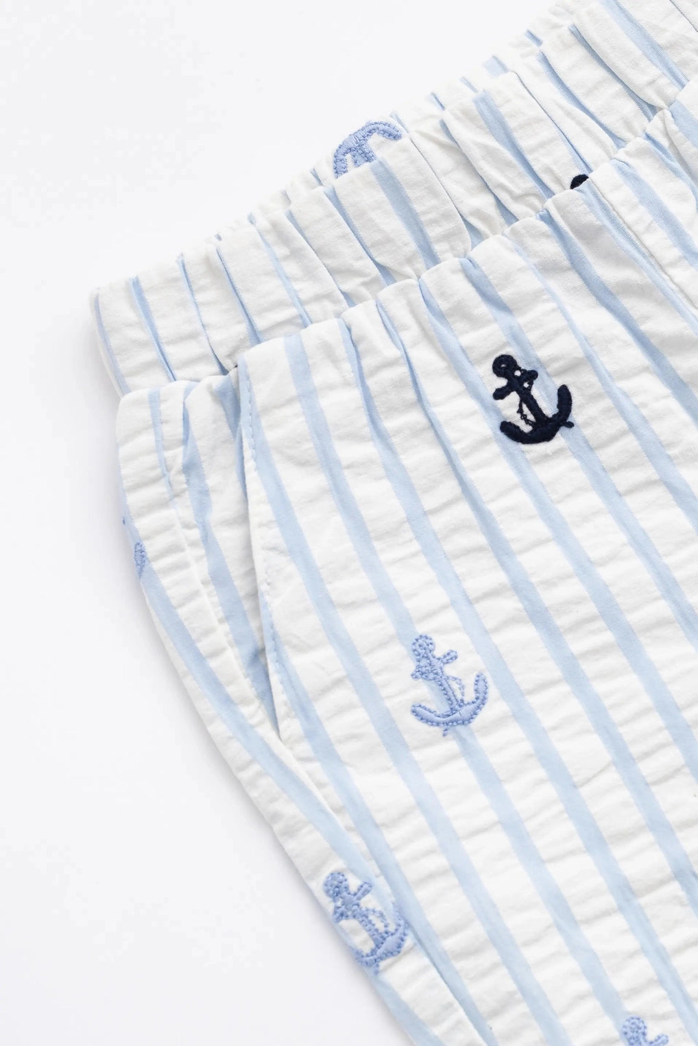 Kids Poplin Shirt + Short Set Nautical Anchors