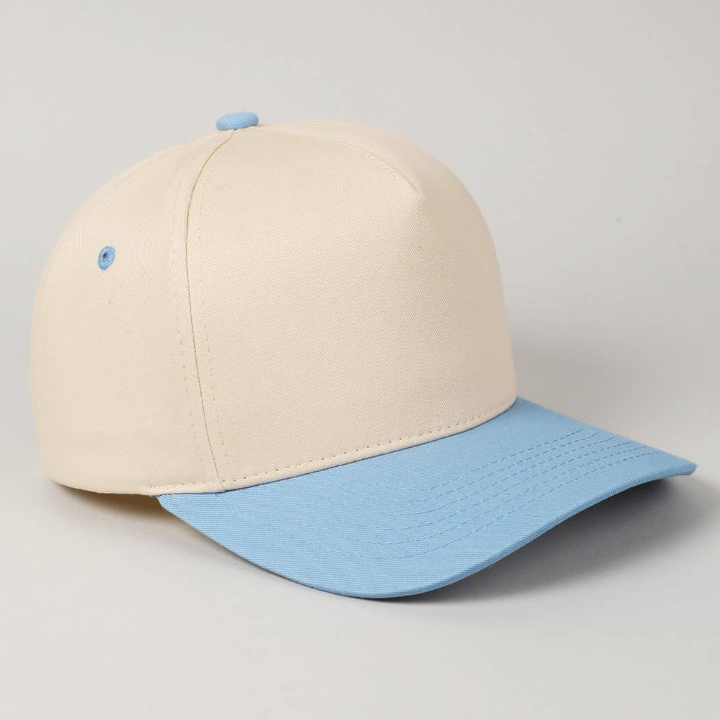 Kids Plain Two Tone Canvas Cotton Baseball Cap : HOT PINK / ONE SIZE