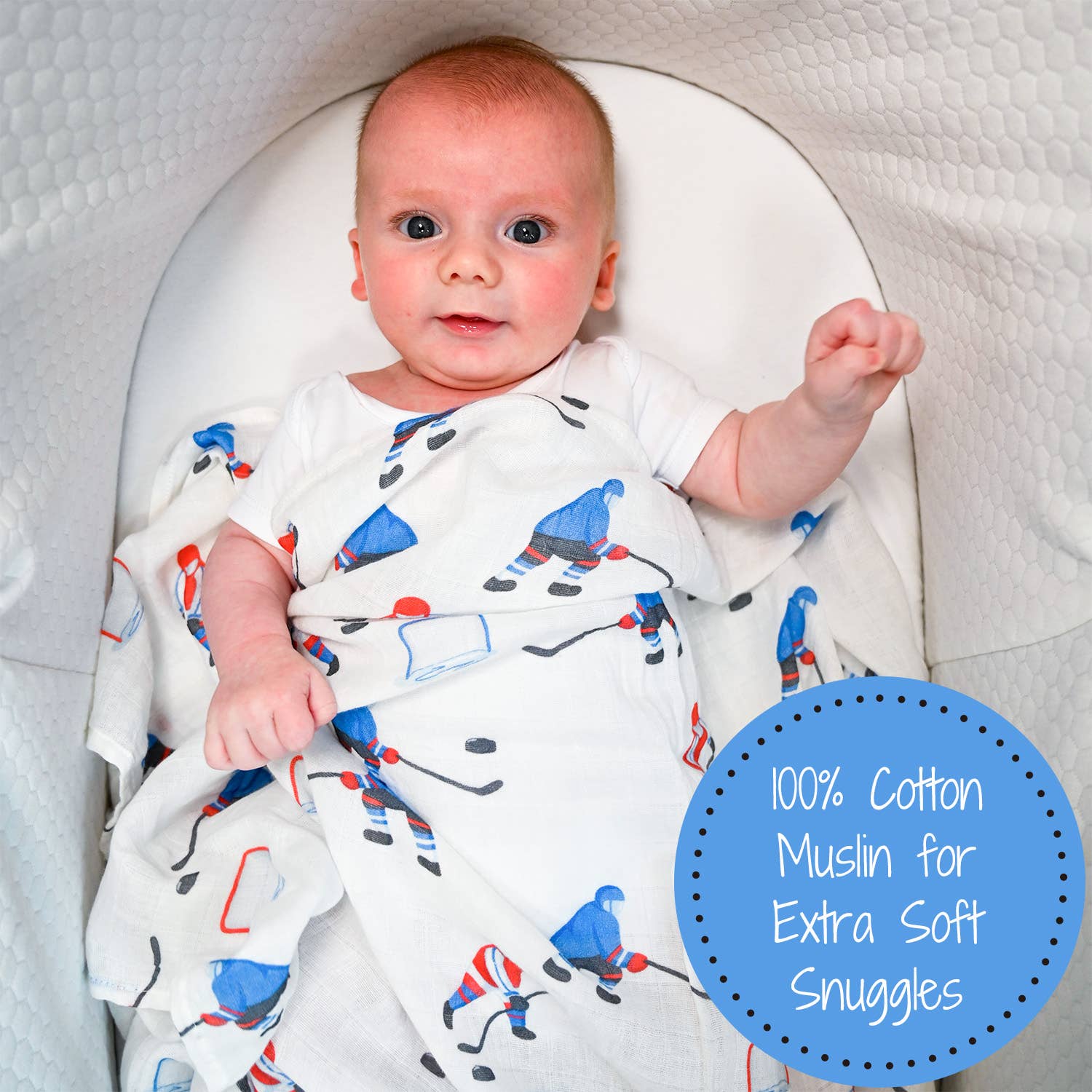 Pass, Shoot, Score Baby Muslin Swaddle Blanket