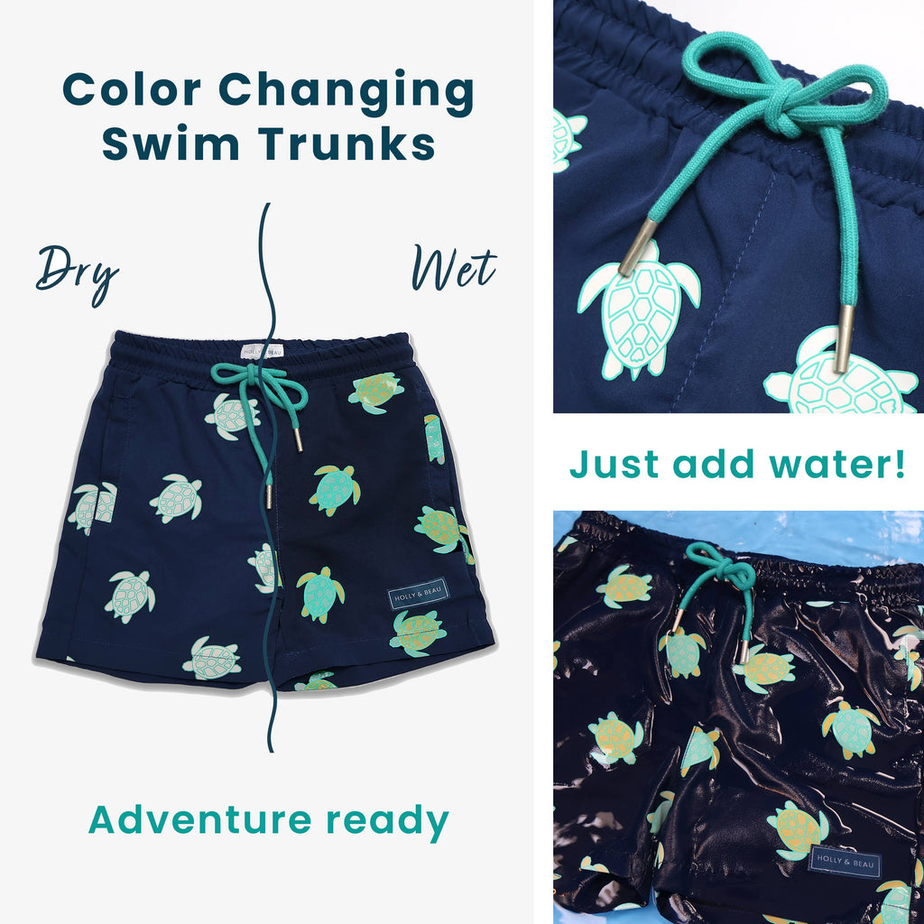 Turtle Color Changing Boys Swim Trunks