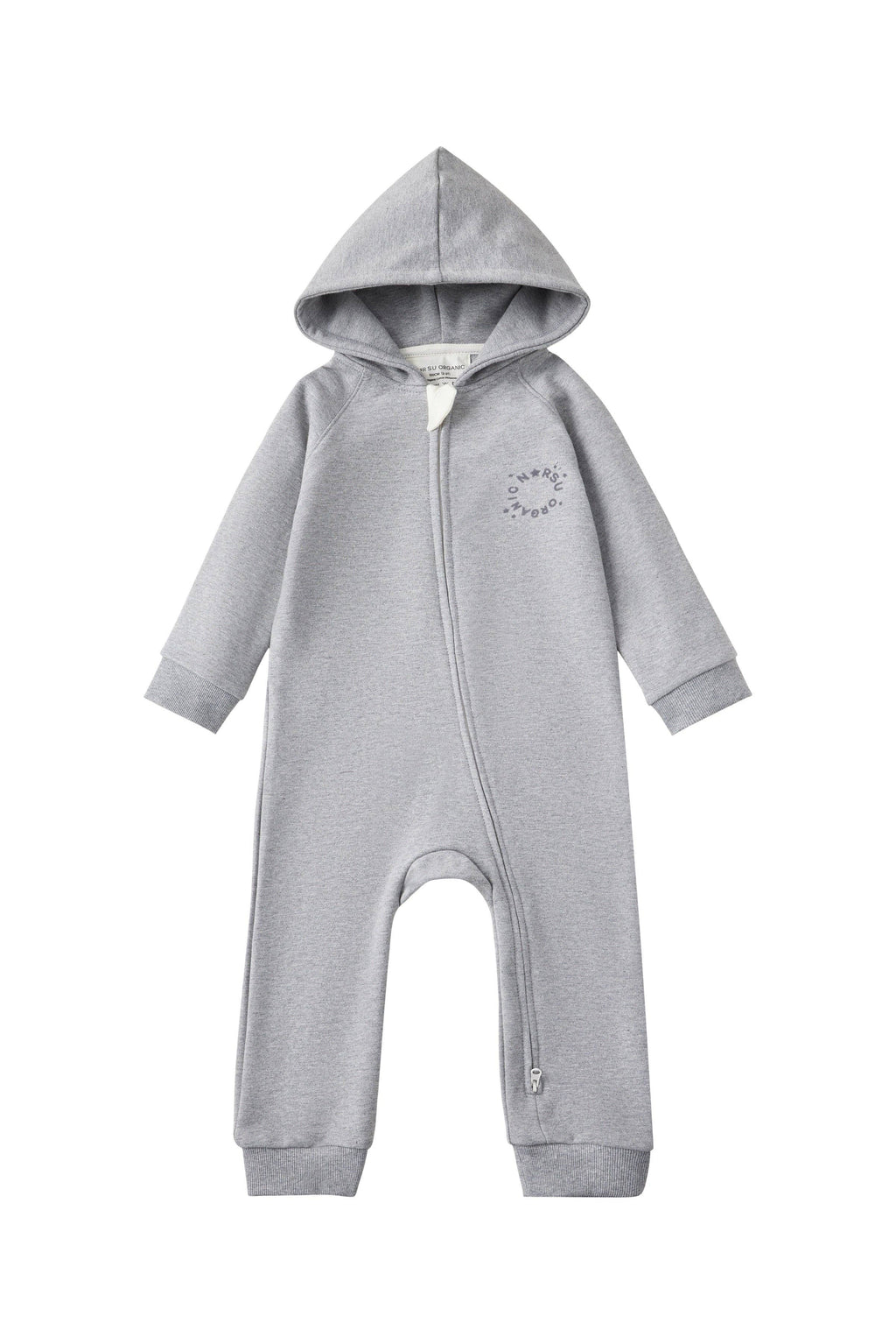 Baby Organic French Terry Bodysuit-Mix Grey