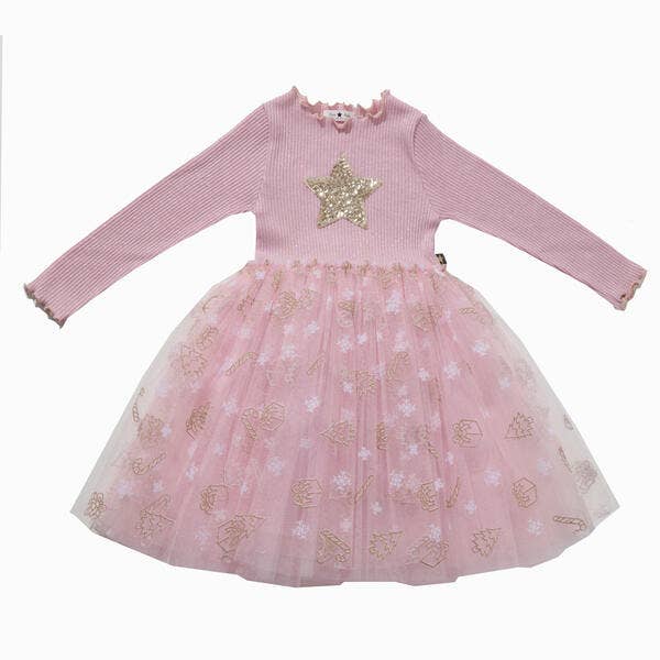 Gold Cane Tutu Dress: Pink / 6M