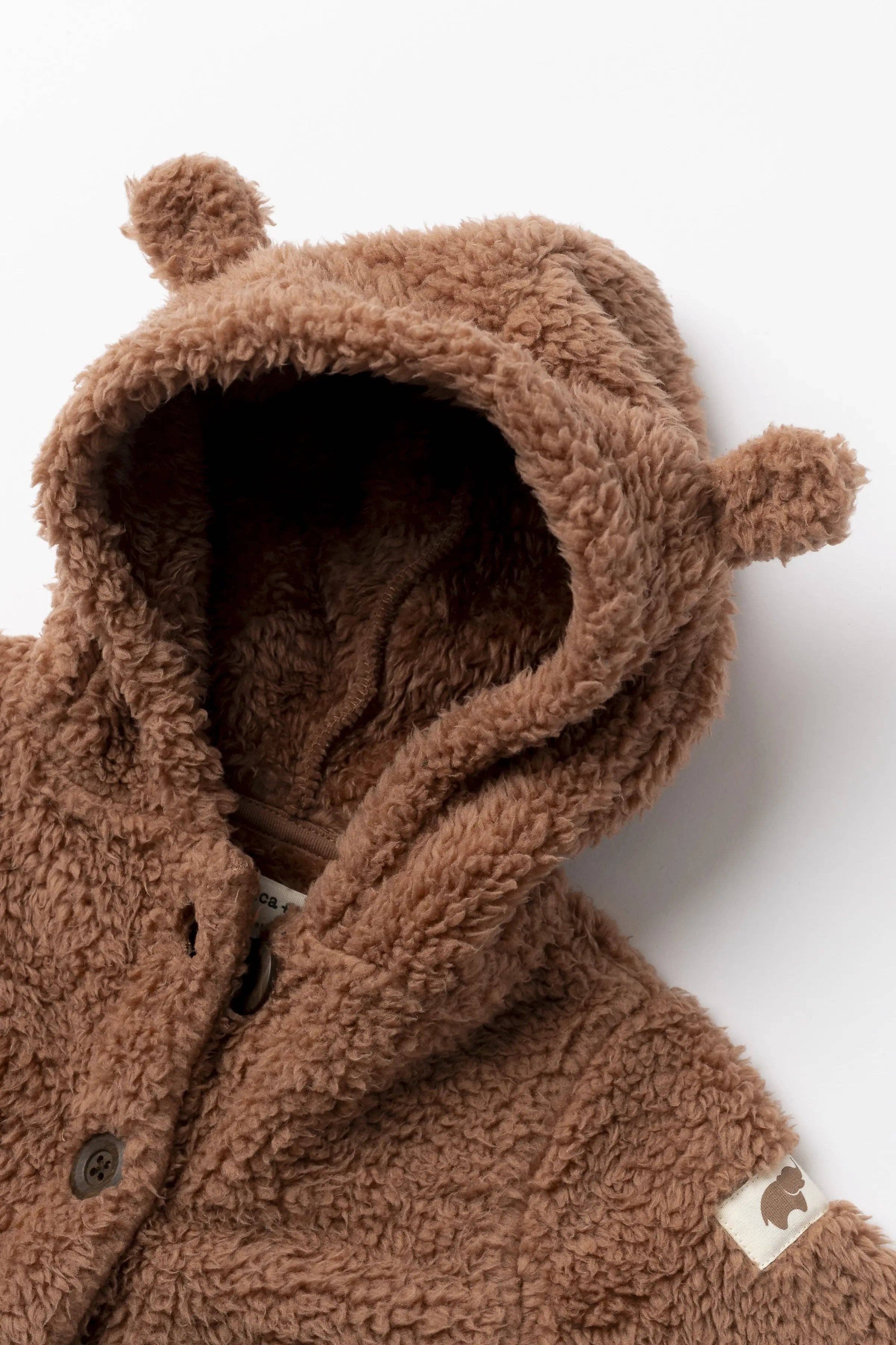 Baby Sherpa Teddy Cardigan Caramel Brown: Unisex