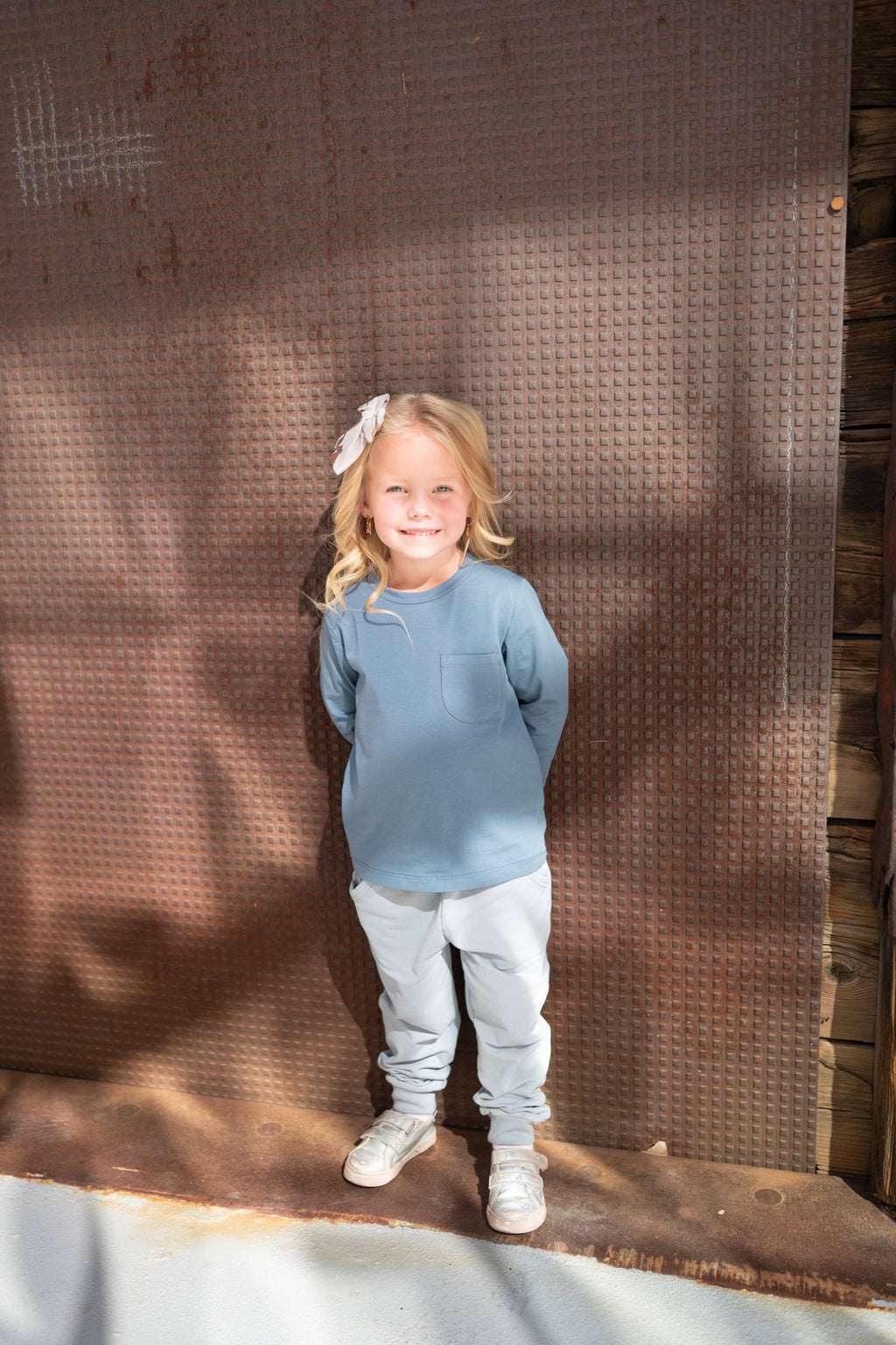 French Terry Sweatshirt + Jogger Matching Set | Dusty Blue