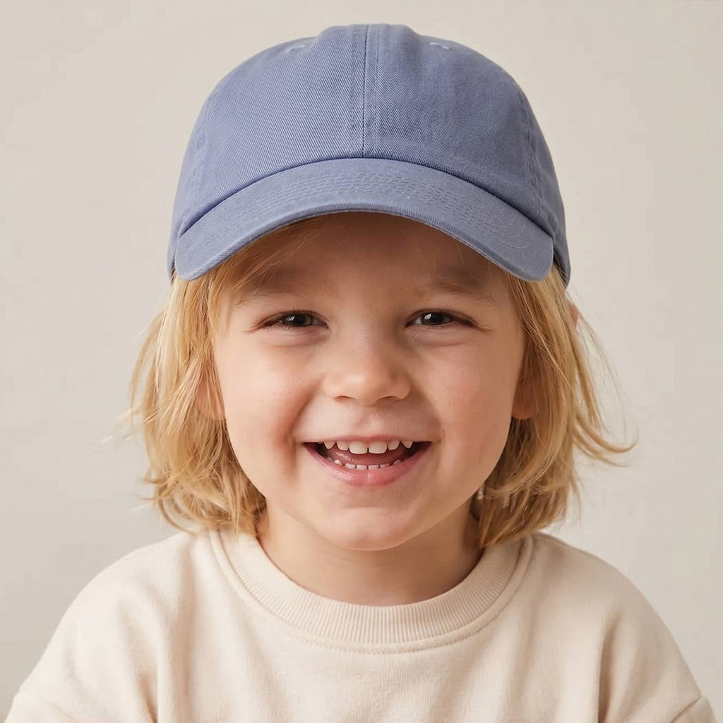 Kids Washed Low Profile Cotton Baseball Cap: BLUEGREY / 2 to 4yrs