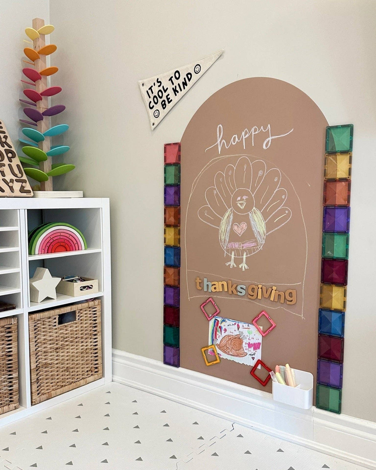 Magic Playwall - ORIGINAL Arch Magnetic Wall Decal for Kids: Sage