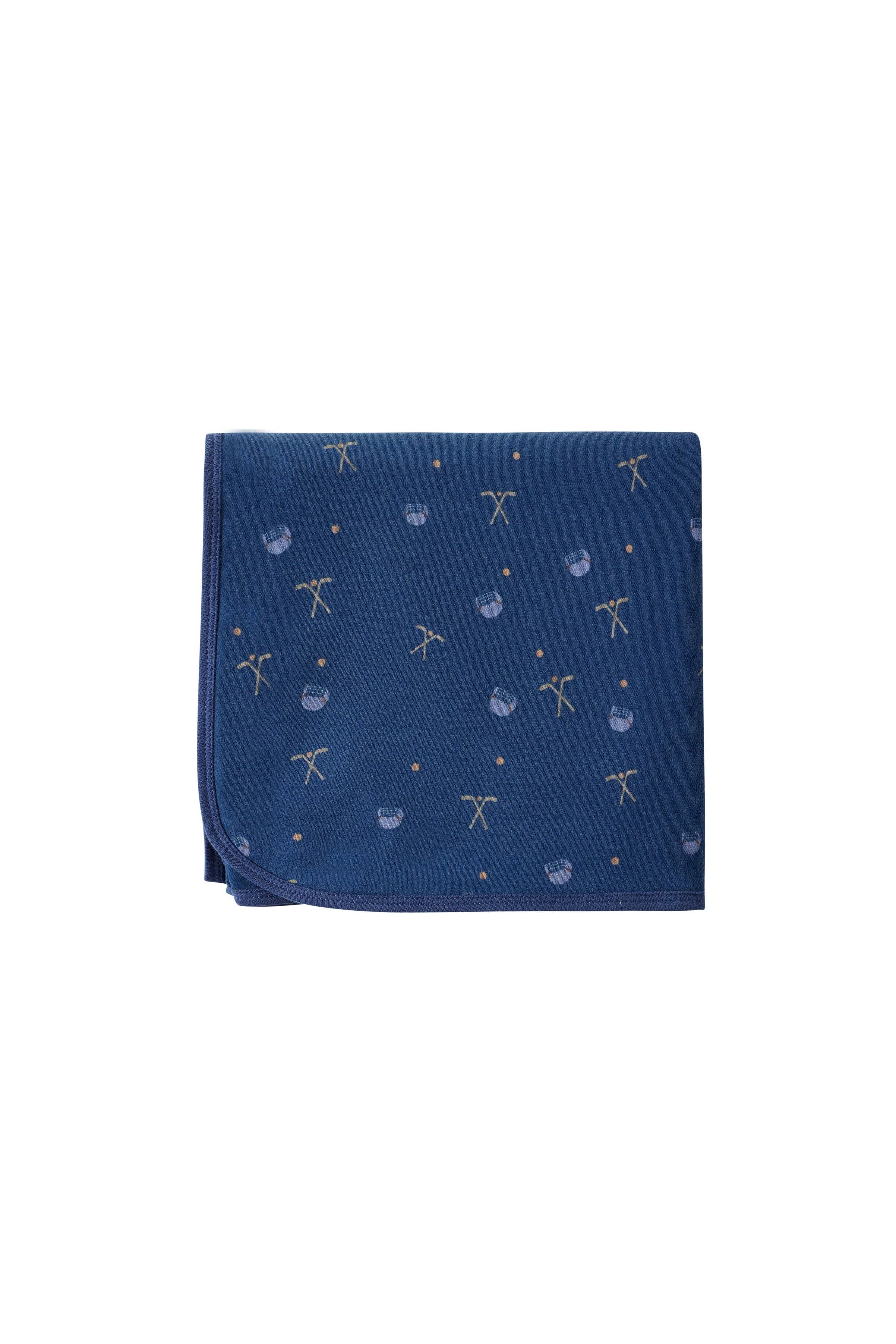 Organic Cotton Swaddle Blanket-Hockey: 40x40 inch