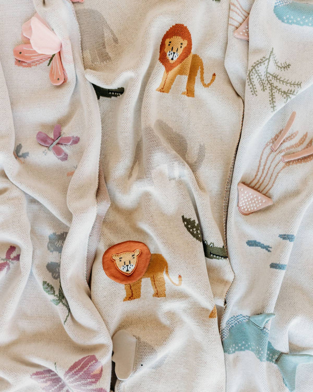 Savannah-Organic 3D Jacquard Sweater Knit Baby Blanket: One Size