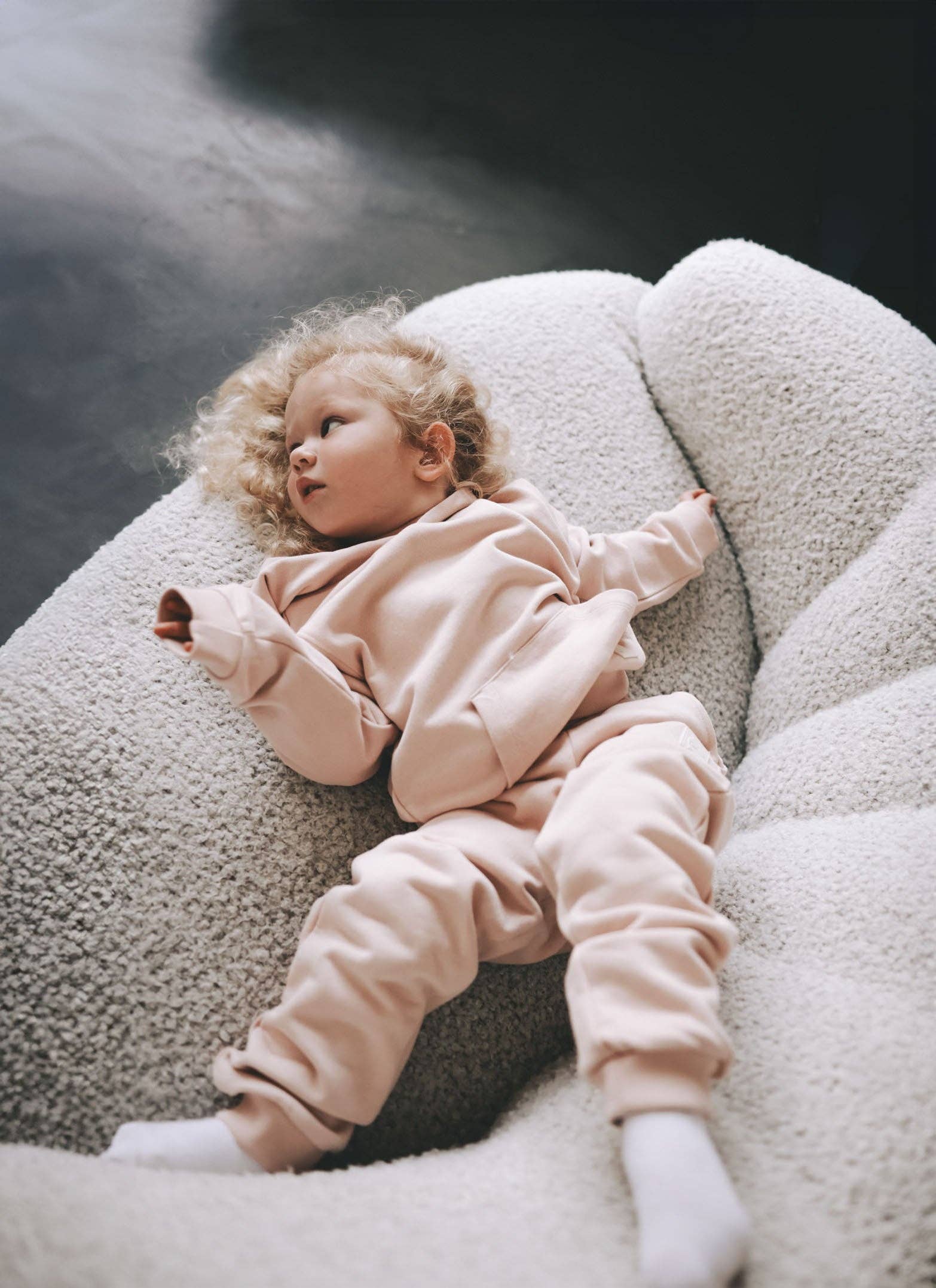 Kids Hoodie - Organic French Terry Cotton – Pale Rose