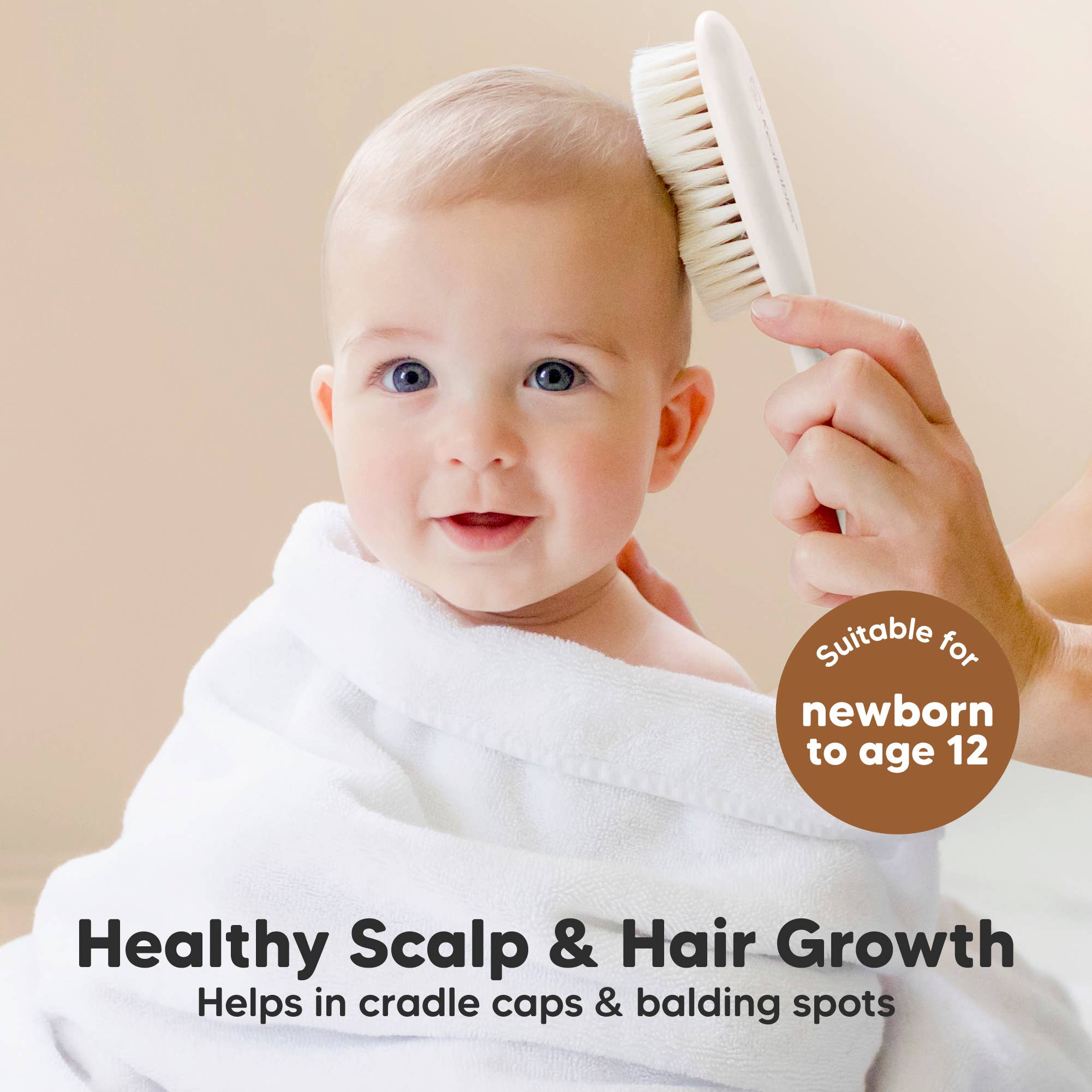 KeaBabies Baby Hair Brush and Comb Set: Vanilla
