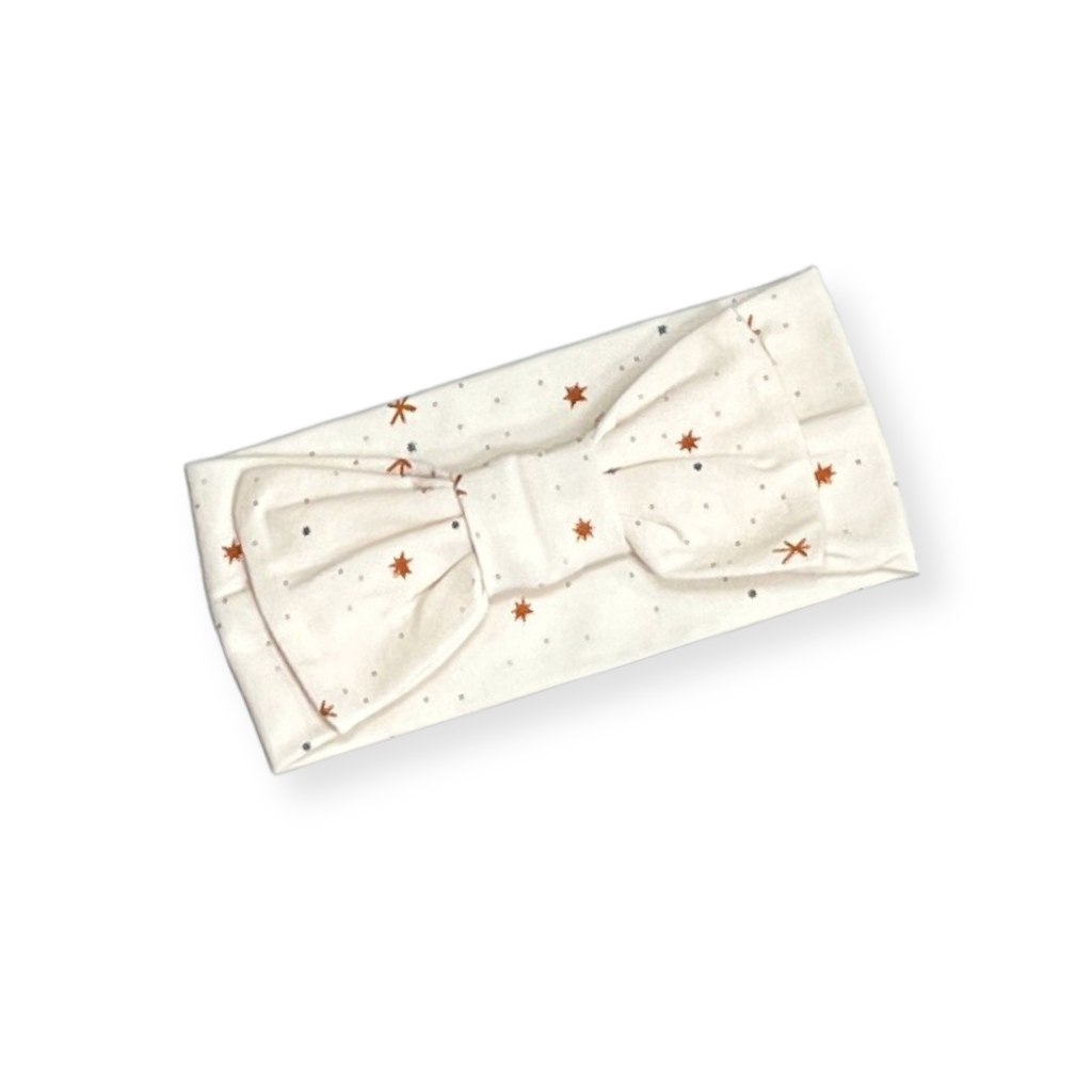 Stars Bow Stretch Baby Headband Organic Jersey