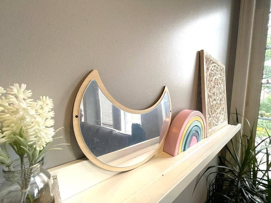 KIDS ROOM MOON MIRROR - NURSERY DECOR-MONTESSORI MIRROR