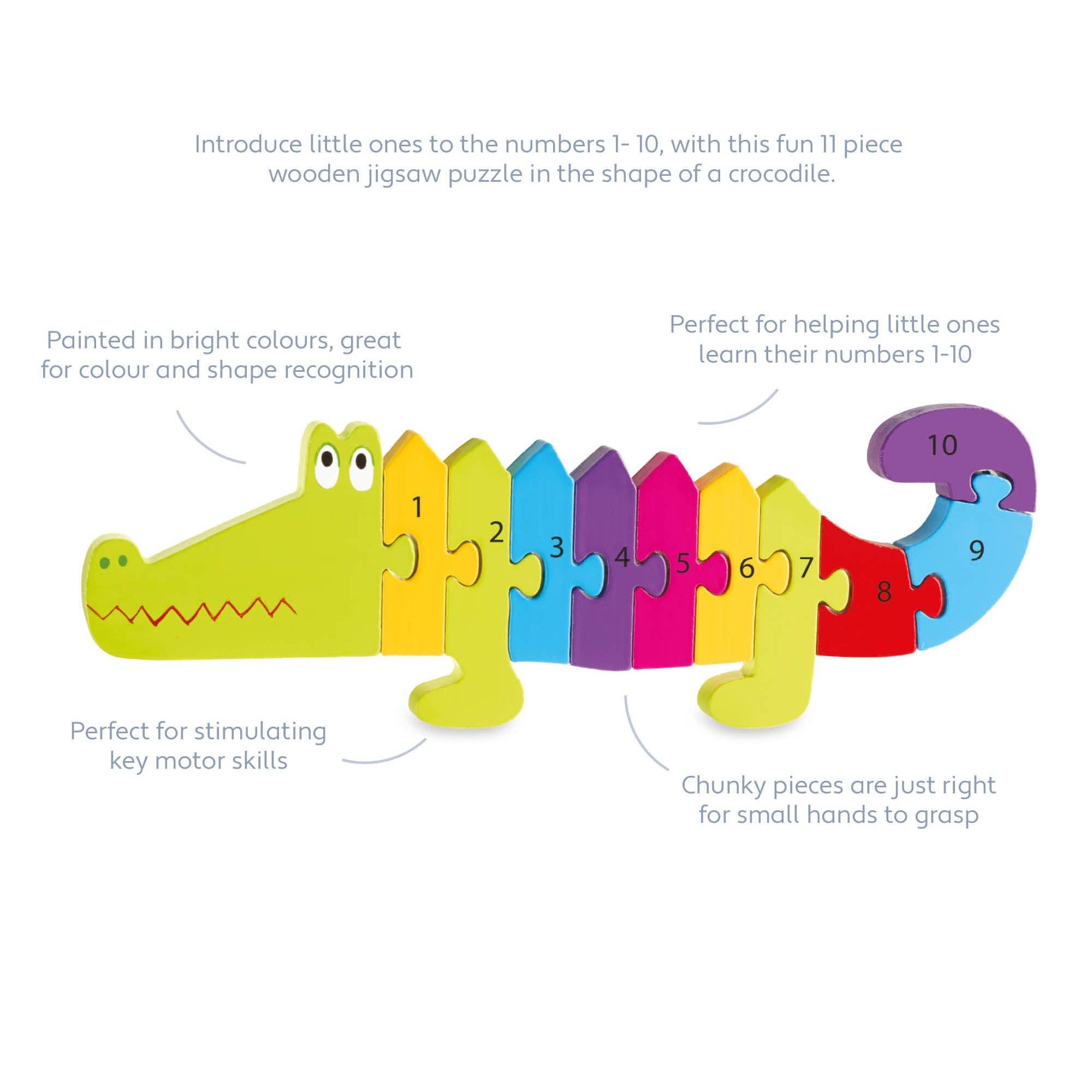 Crocodile Wooden Number Puzzle