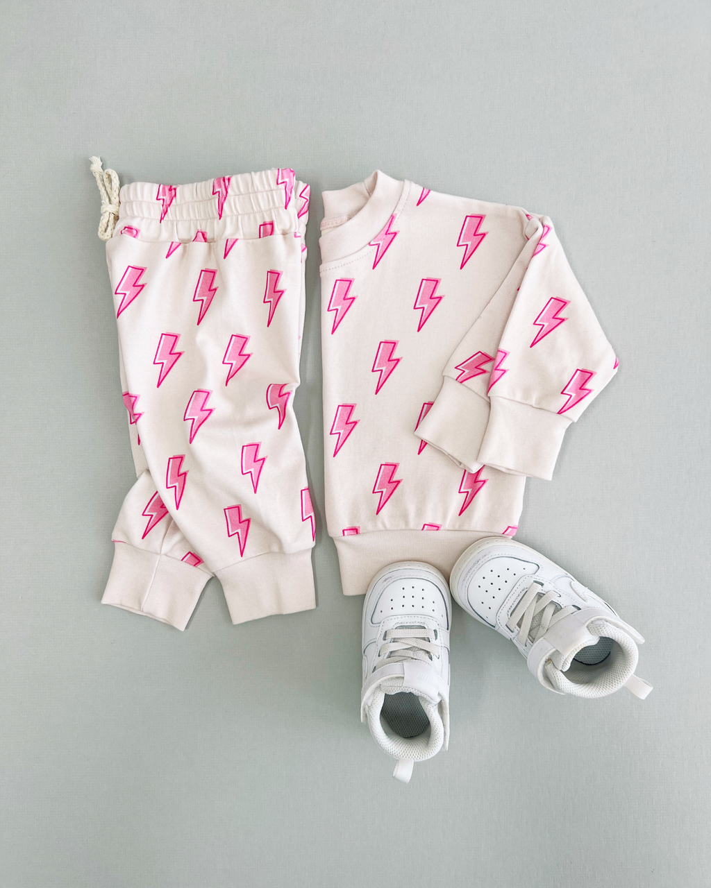 Pink Bolts Jogger Set