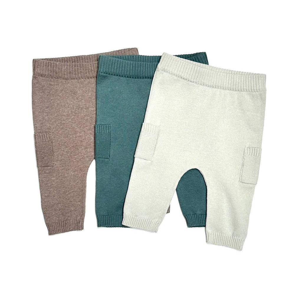 Baby Side Pocket Sweater Knit Pants Organic Cotton: Cafe Latte