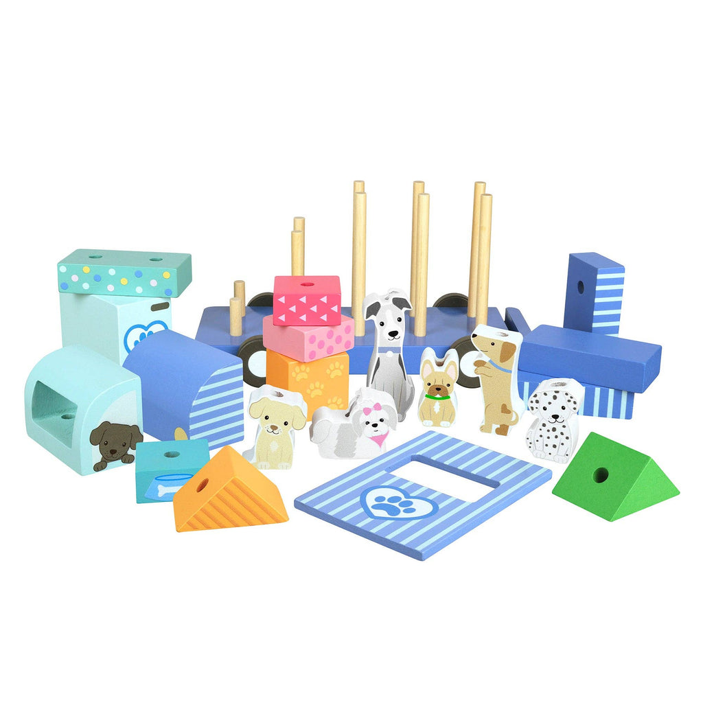 Wood Dog Groomers Van Block Puzzle