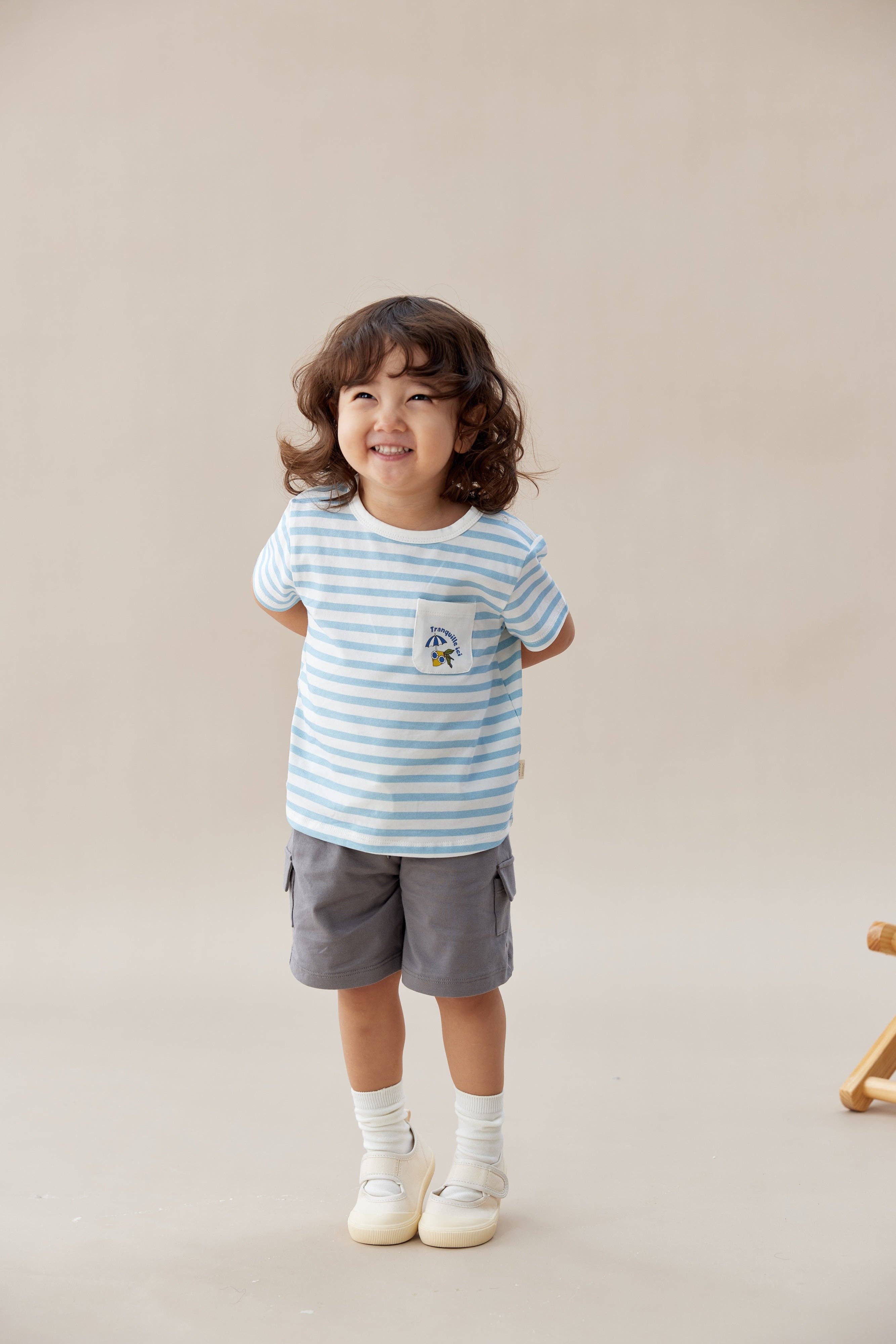 Toddler Organic Graphic T-shirt-Light blue