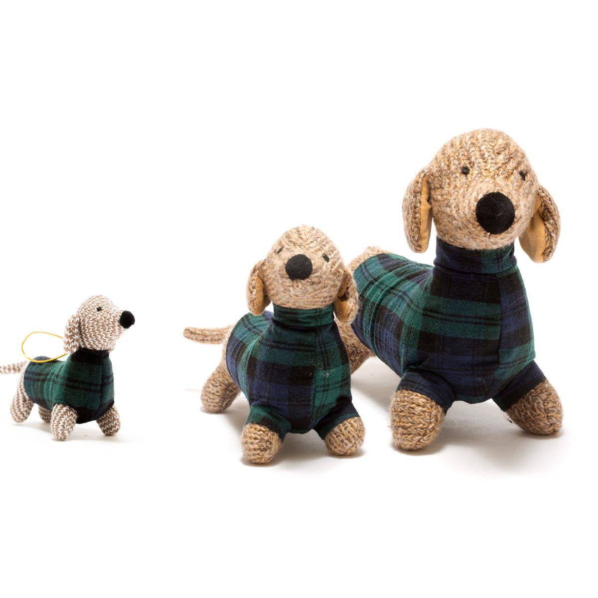 Sausage Dog in Tartan Jumper Hanging Decoration
