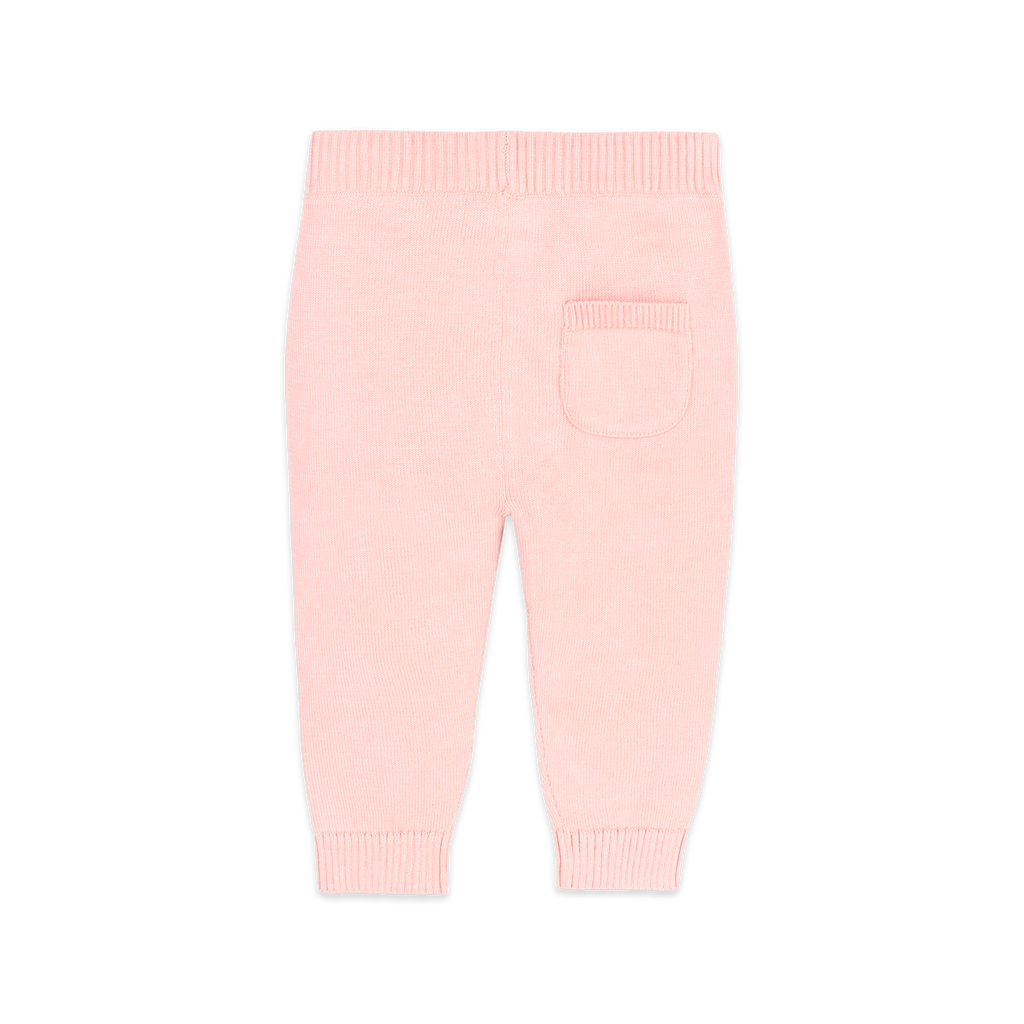 Pocket Sweater Knit Baby Legging Pants Organic Cotton Sweet Pink