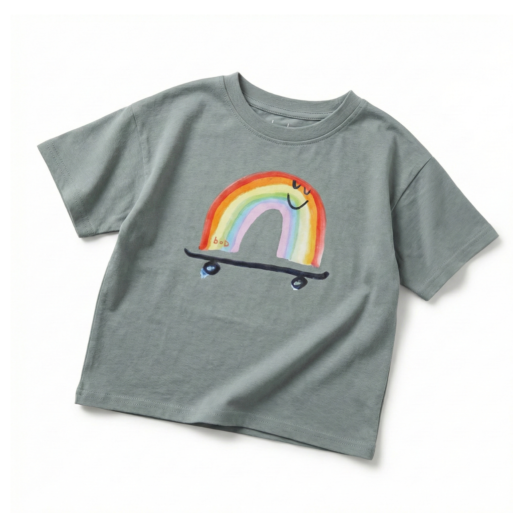 Rainbow Skateboard Tee – Organic Kids Tee