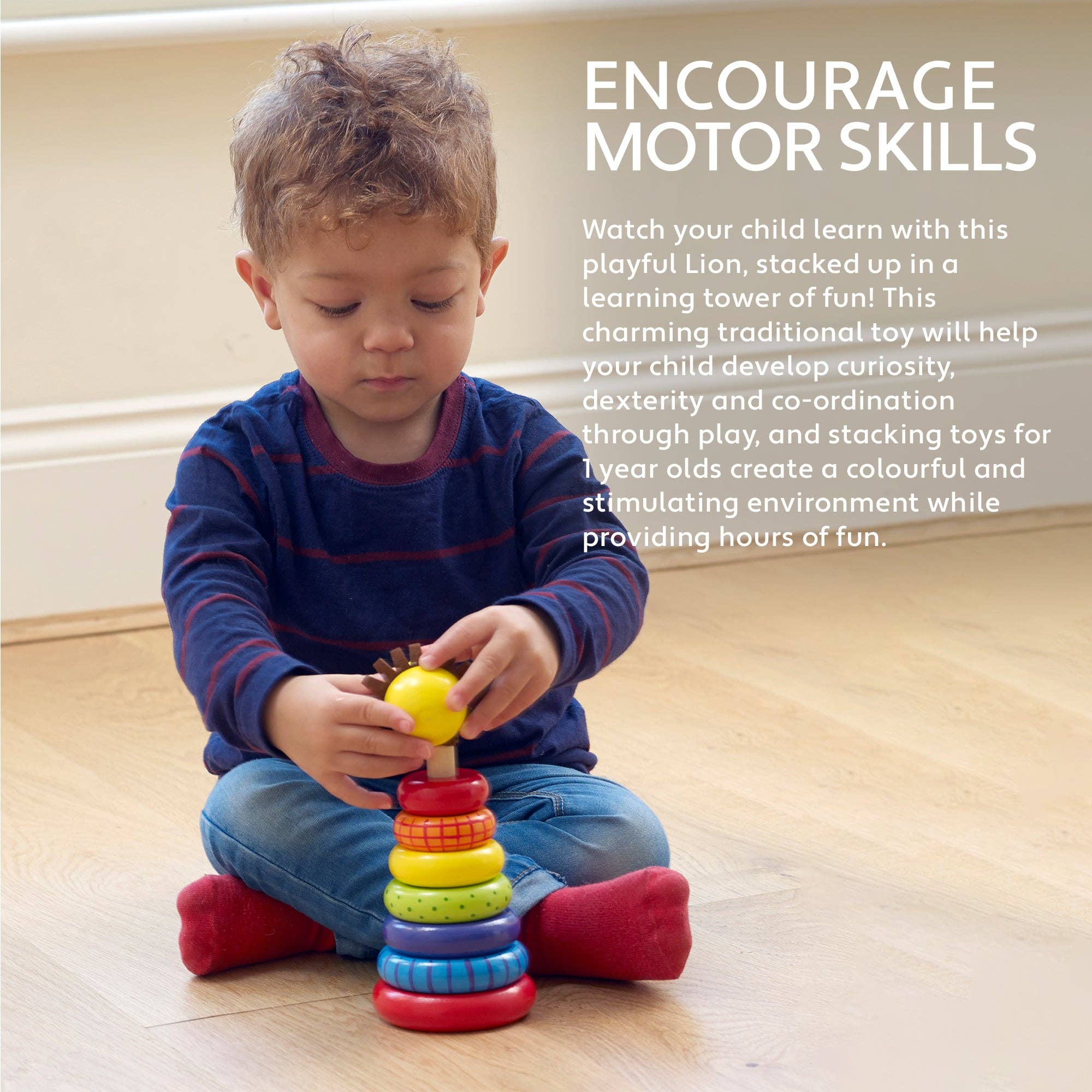 Lion Wooden Stacking Ring