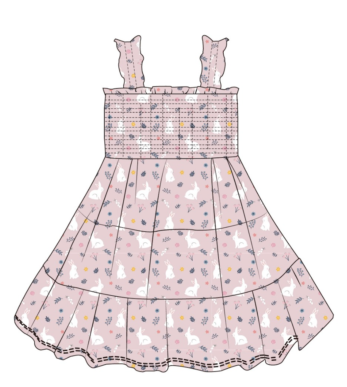 Kids Bamboo Smocked Tank Dress - Belle Bunny