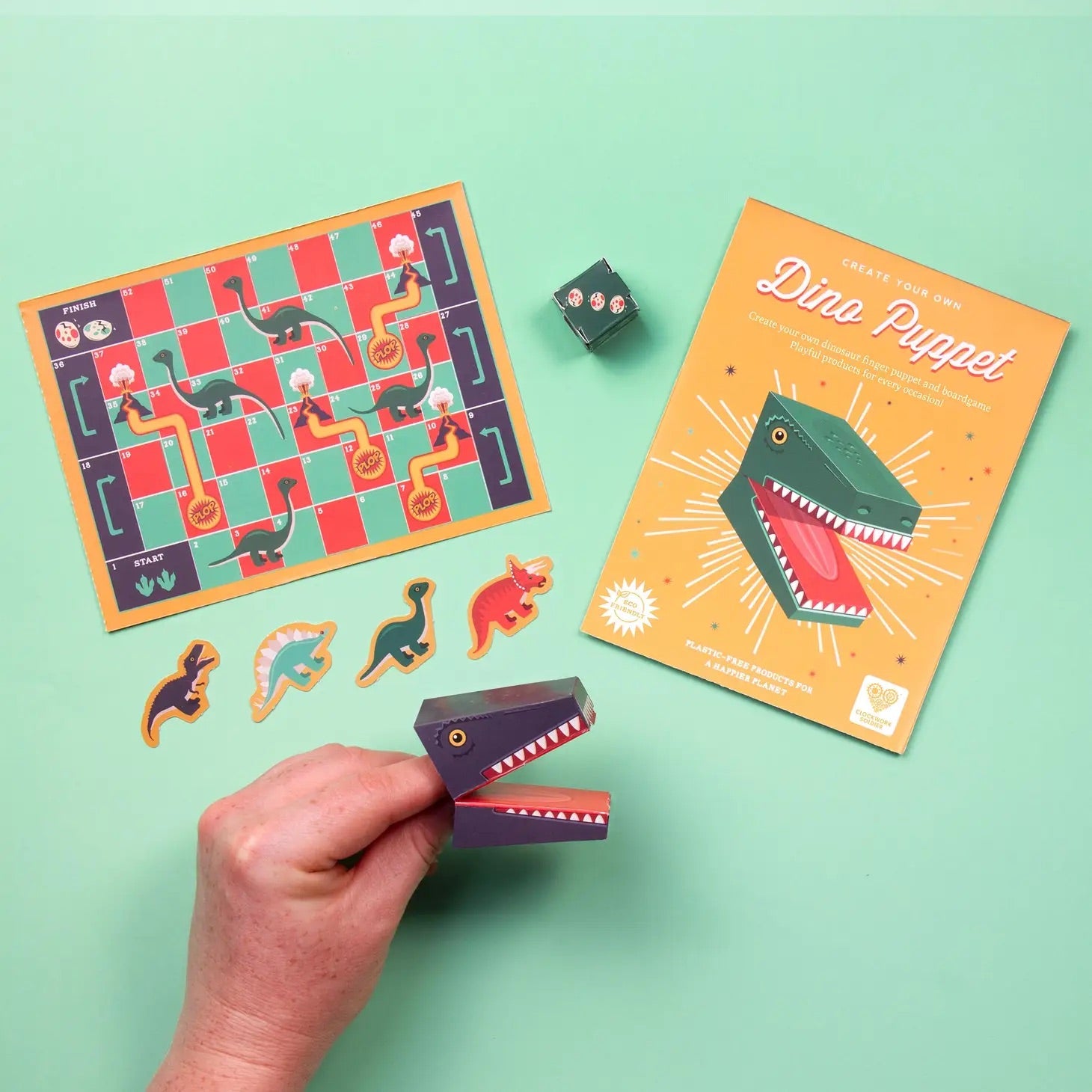 DIY Dino Finger Puppet
