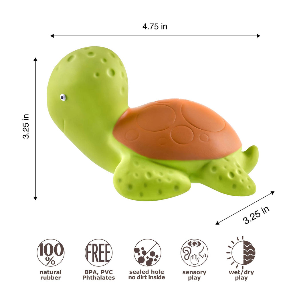 Natural Rubber Turtle Non-Toxic Bath Toy, Mold-free design