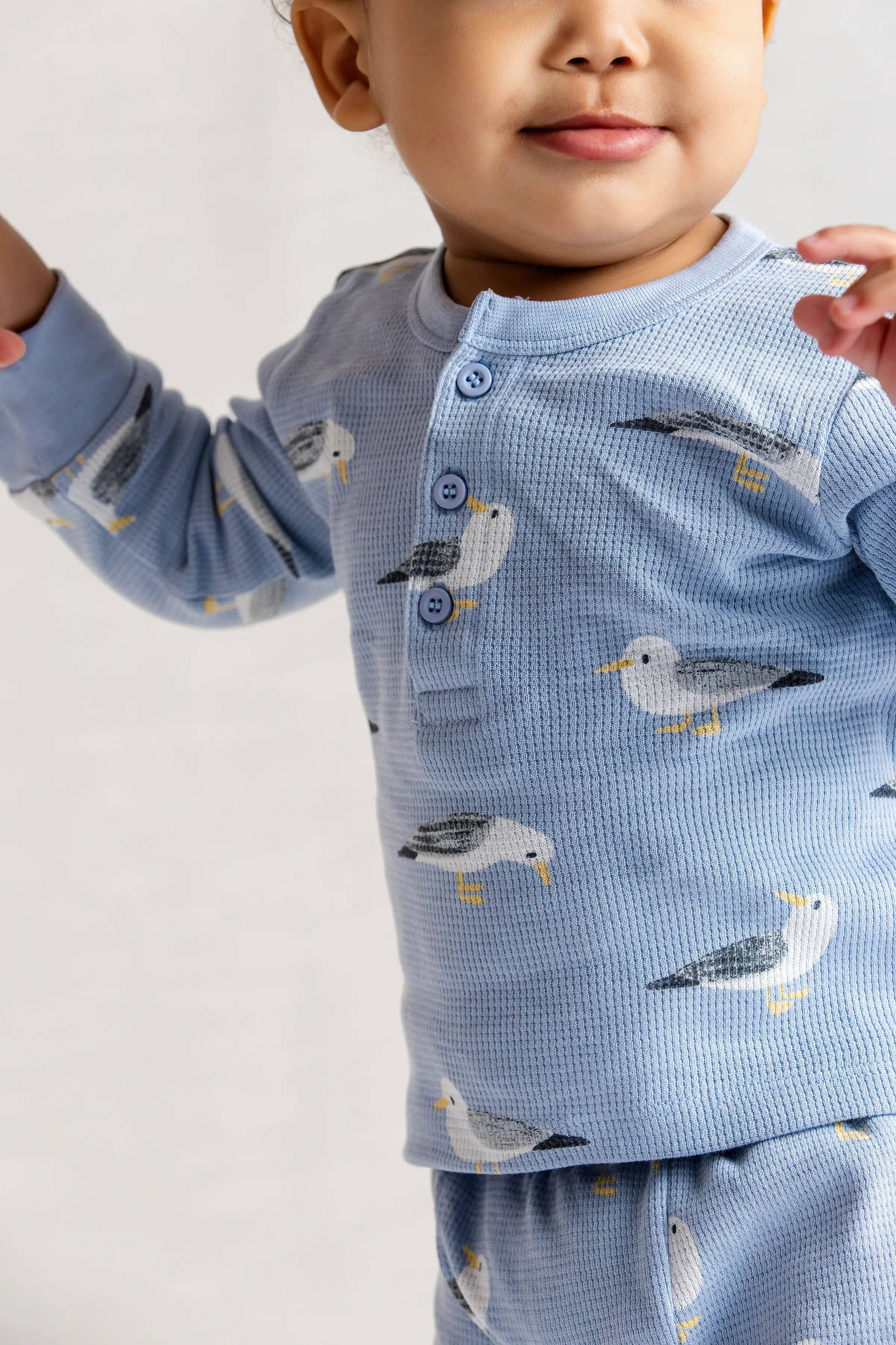 Baby Waffle Two-Piece Set Soaring Seagulls